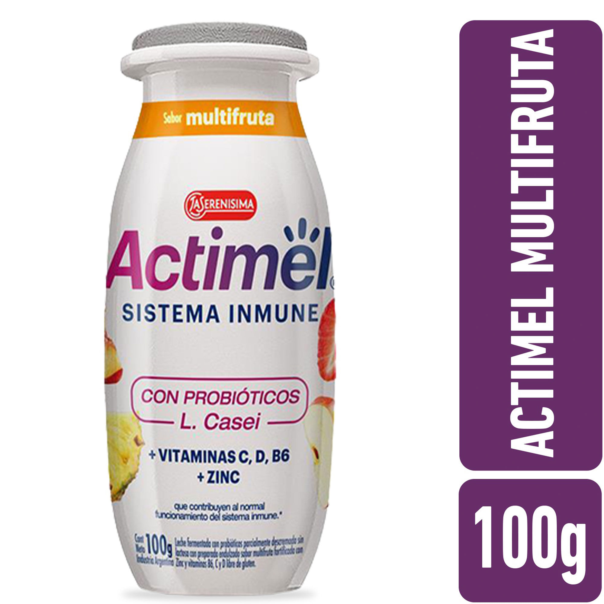 Leche fermentada multifruta Actimel 100 g.