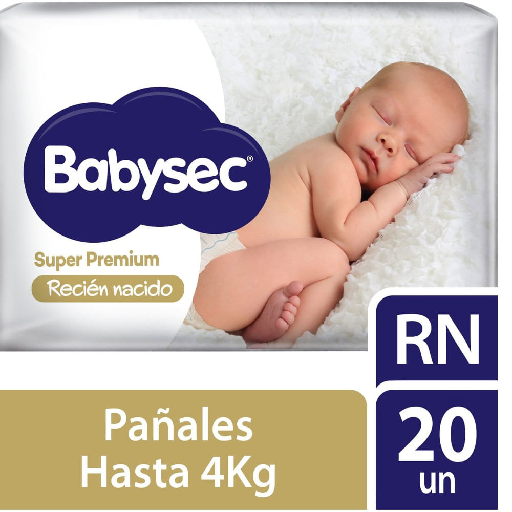 Pañales Babysec super premium recien nacido 20 uni