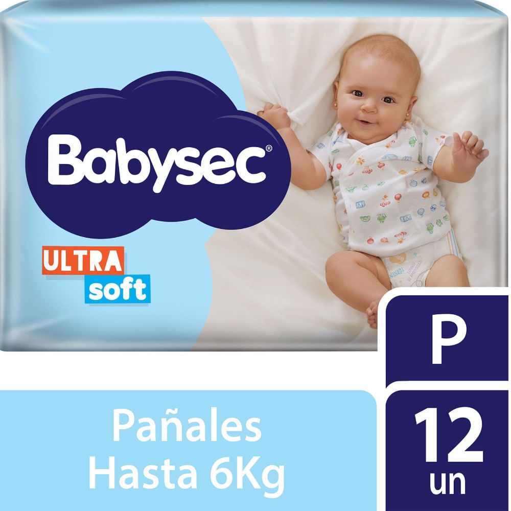 Pañales Babysec ultrasoft P 12 uni