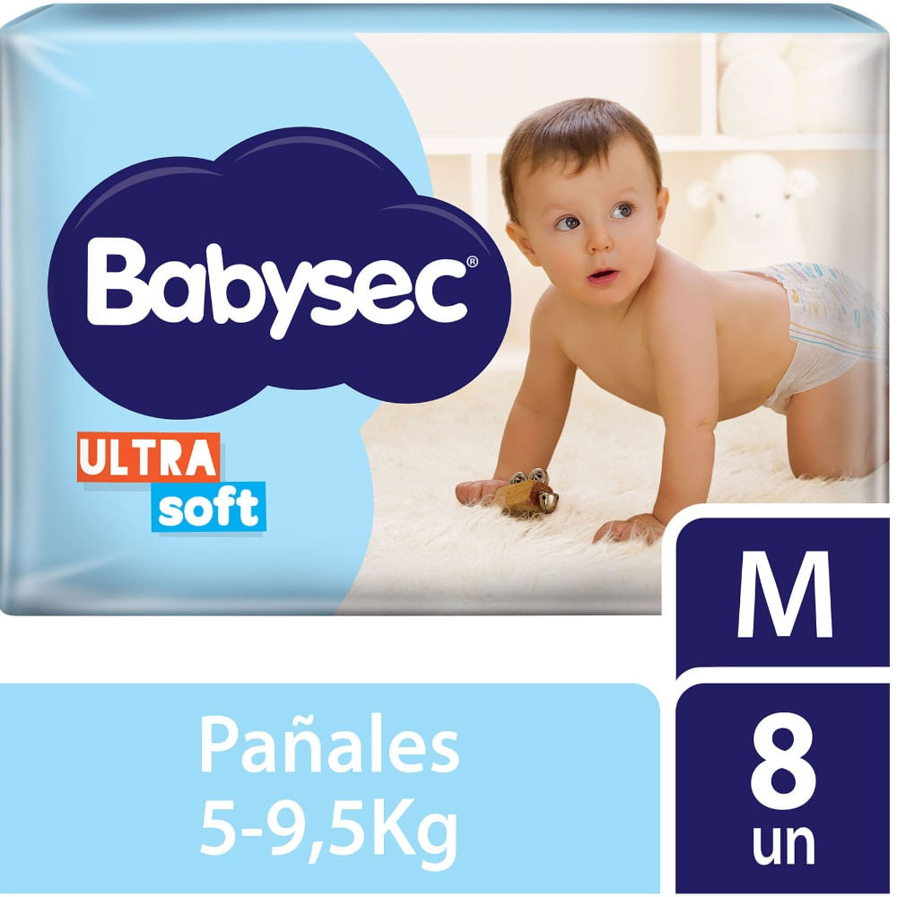 Pañales Babysec ultrasoft M 8 uni