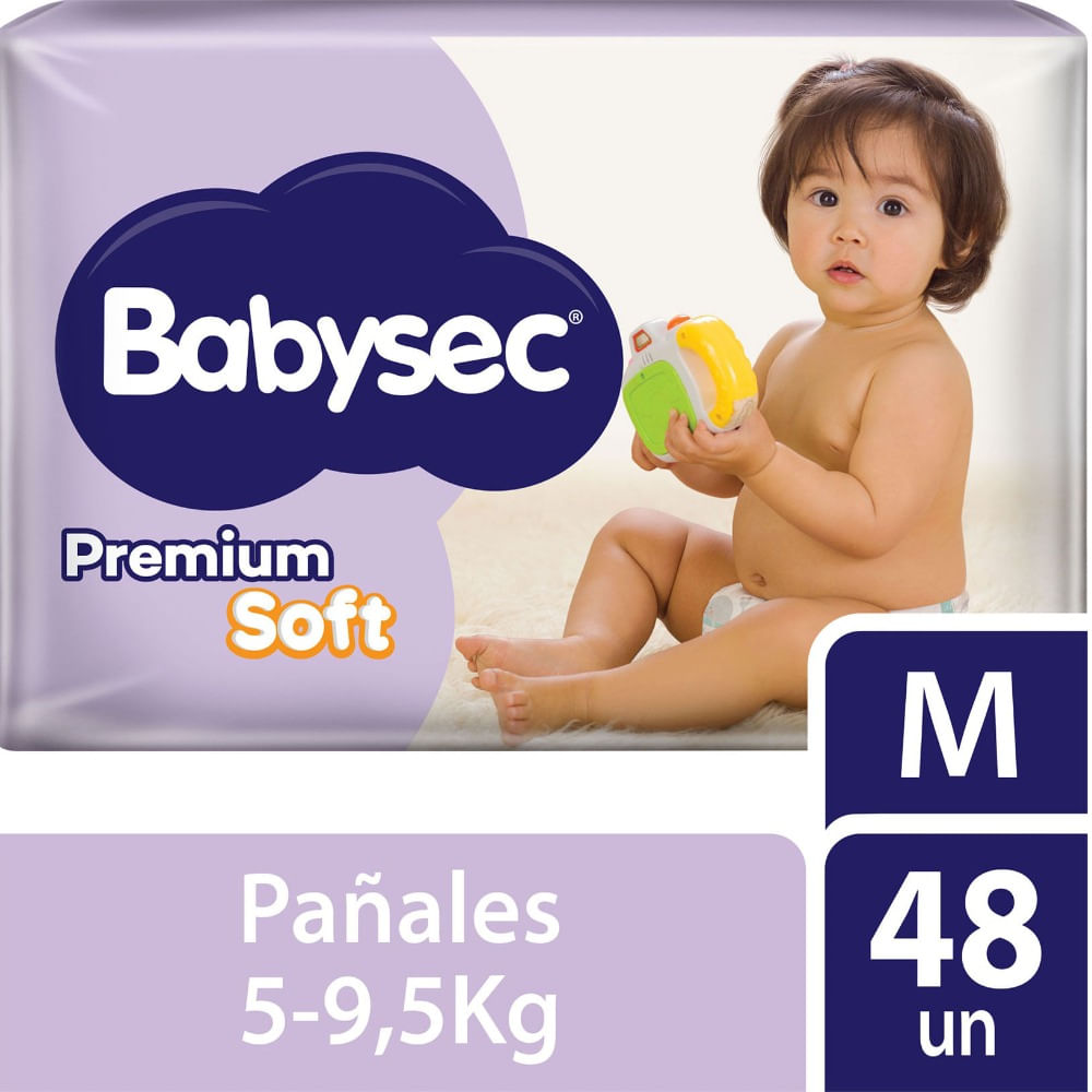 Pañales Babysec premium soft M 48 uni