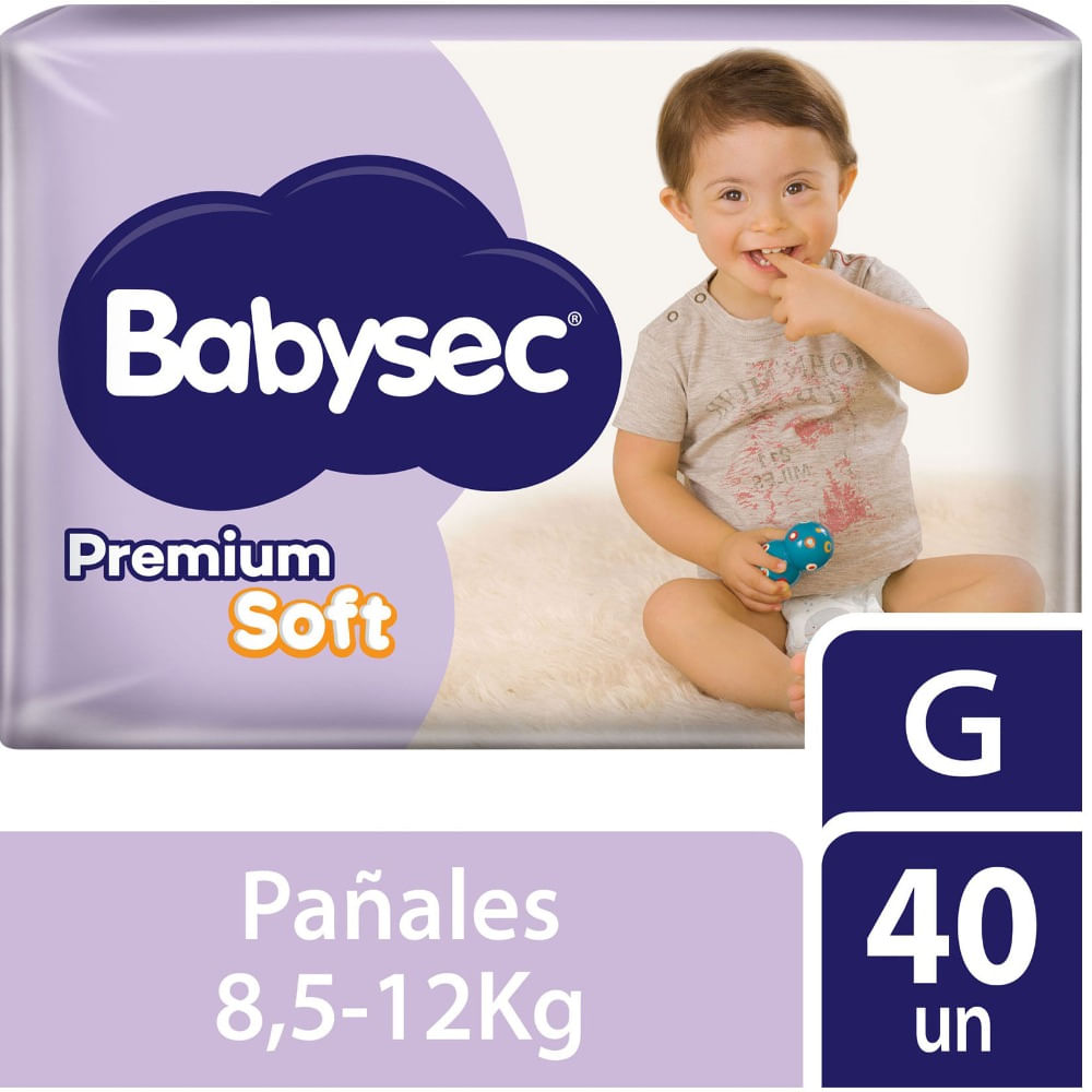 Pañales Babysec premium soft G 40 uni