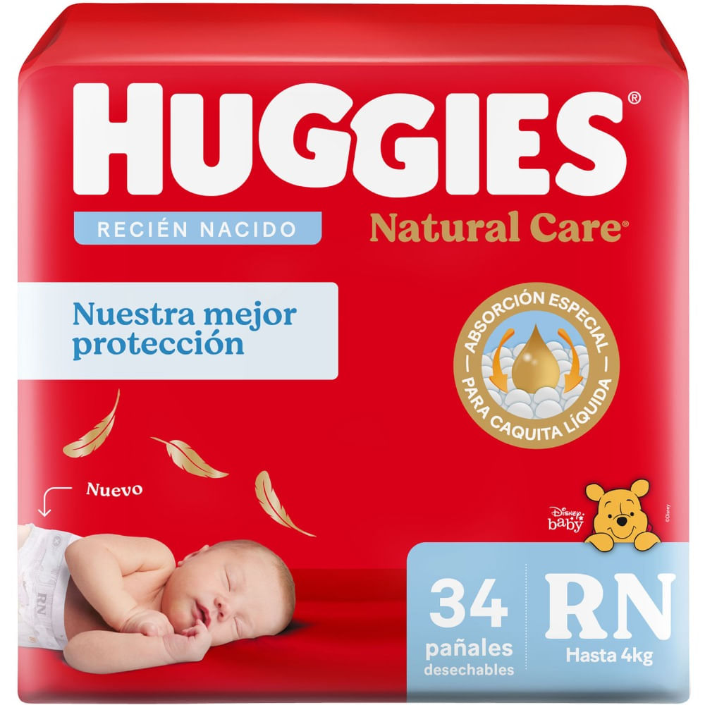 Pañales Huggies Natural Care RN 34 uni
