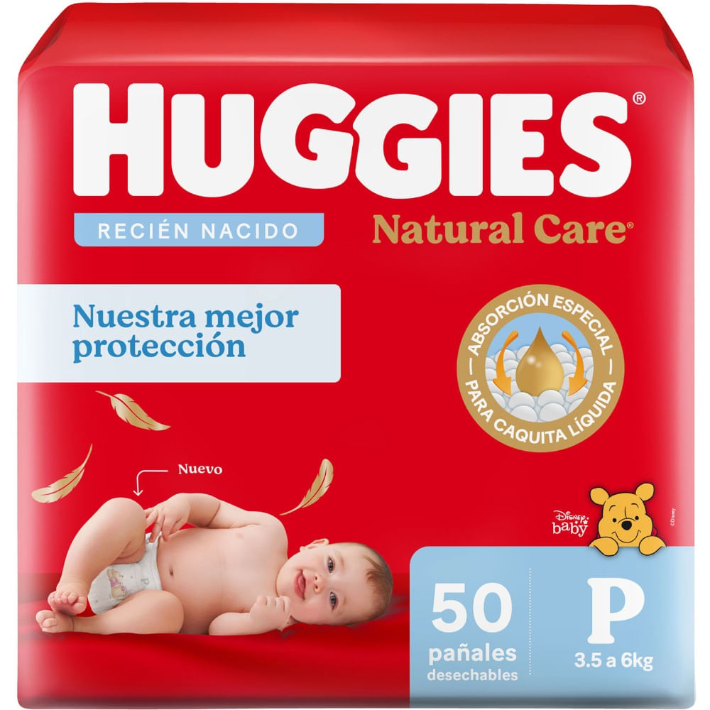 Pañales Huggies Natural Care P 50 uni