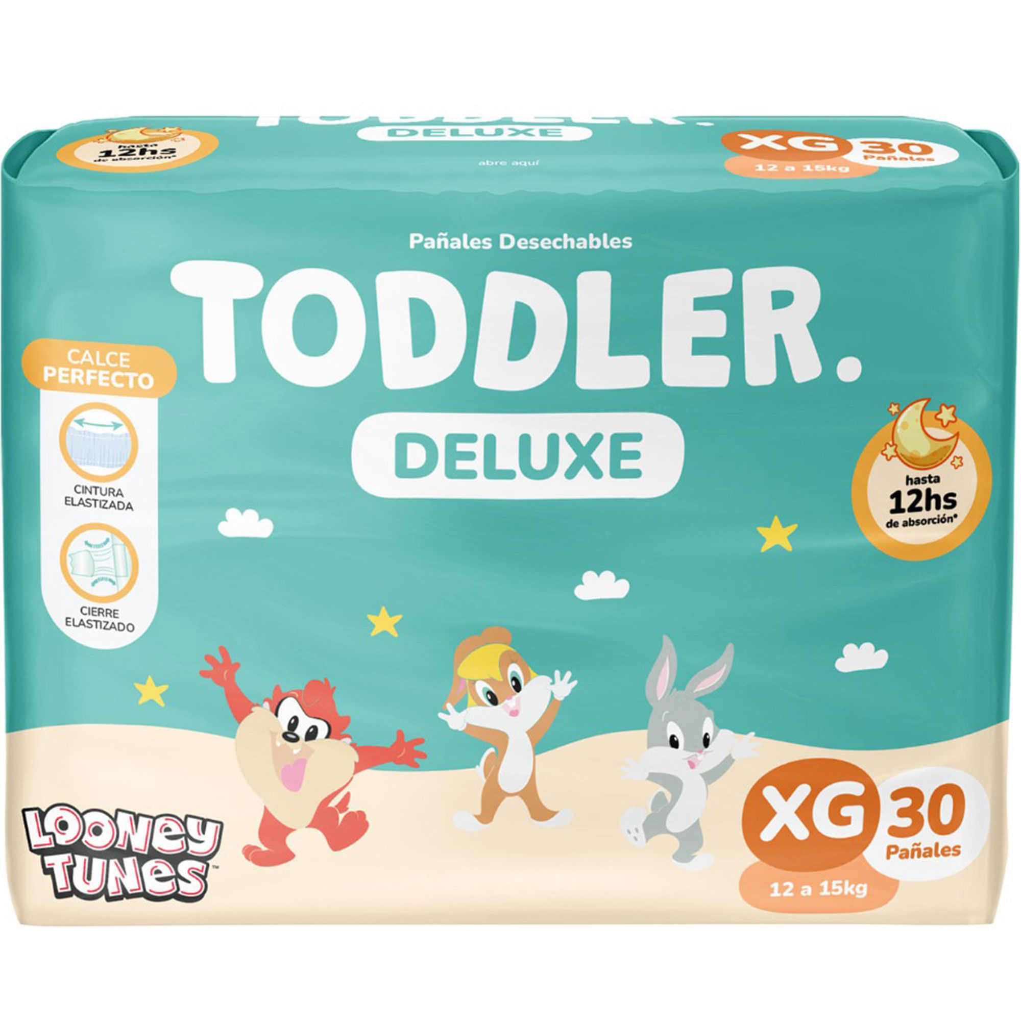Pañales Toddler Deluxe Talle XG 30 uni - Pack Grande Hasta 12 Horas