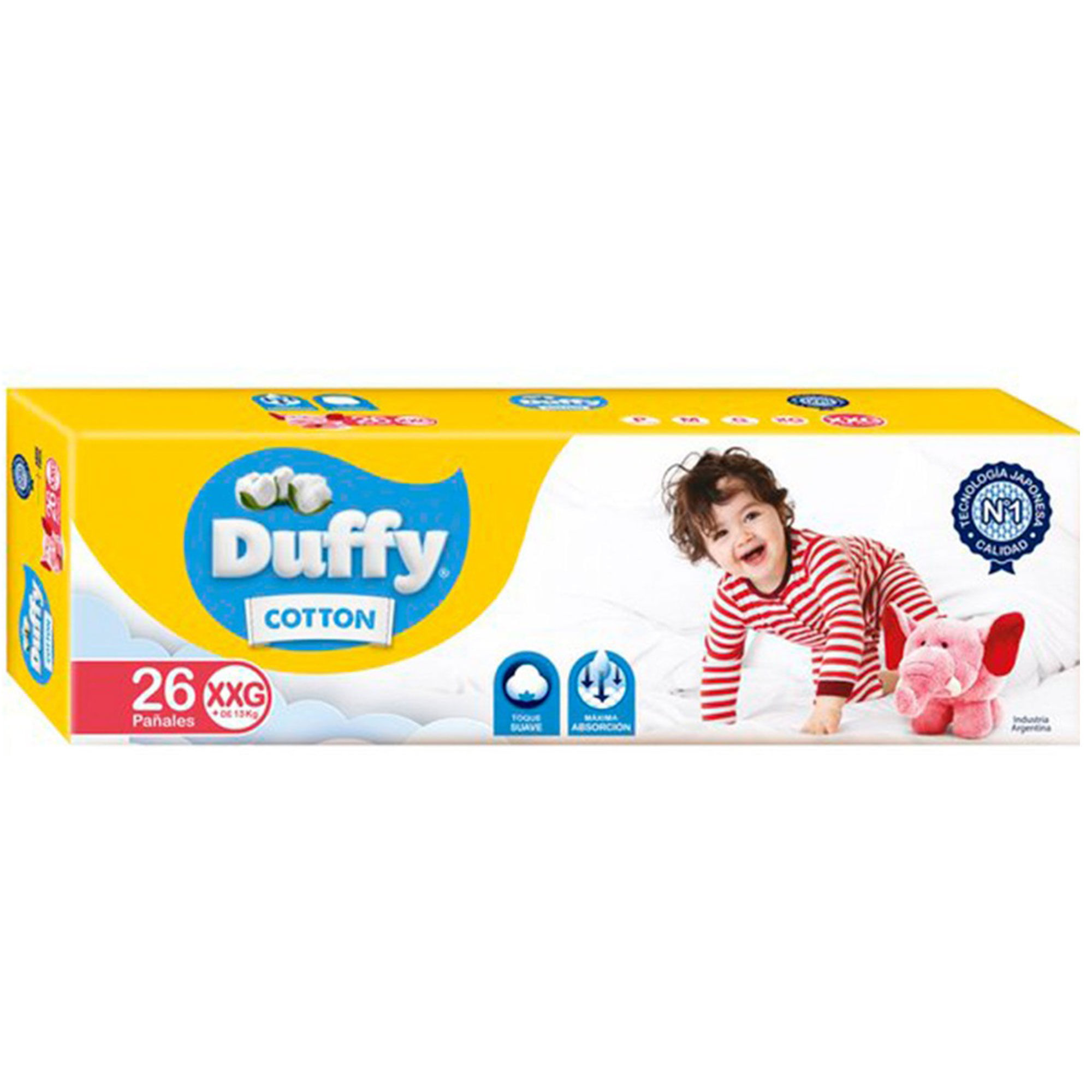 Pañales talle XXG Duffy hiperpack 26 uni