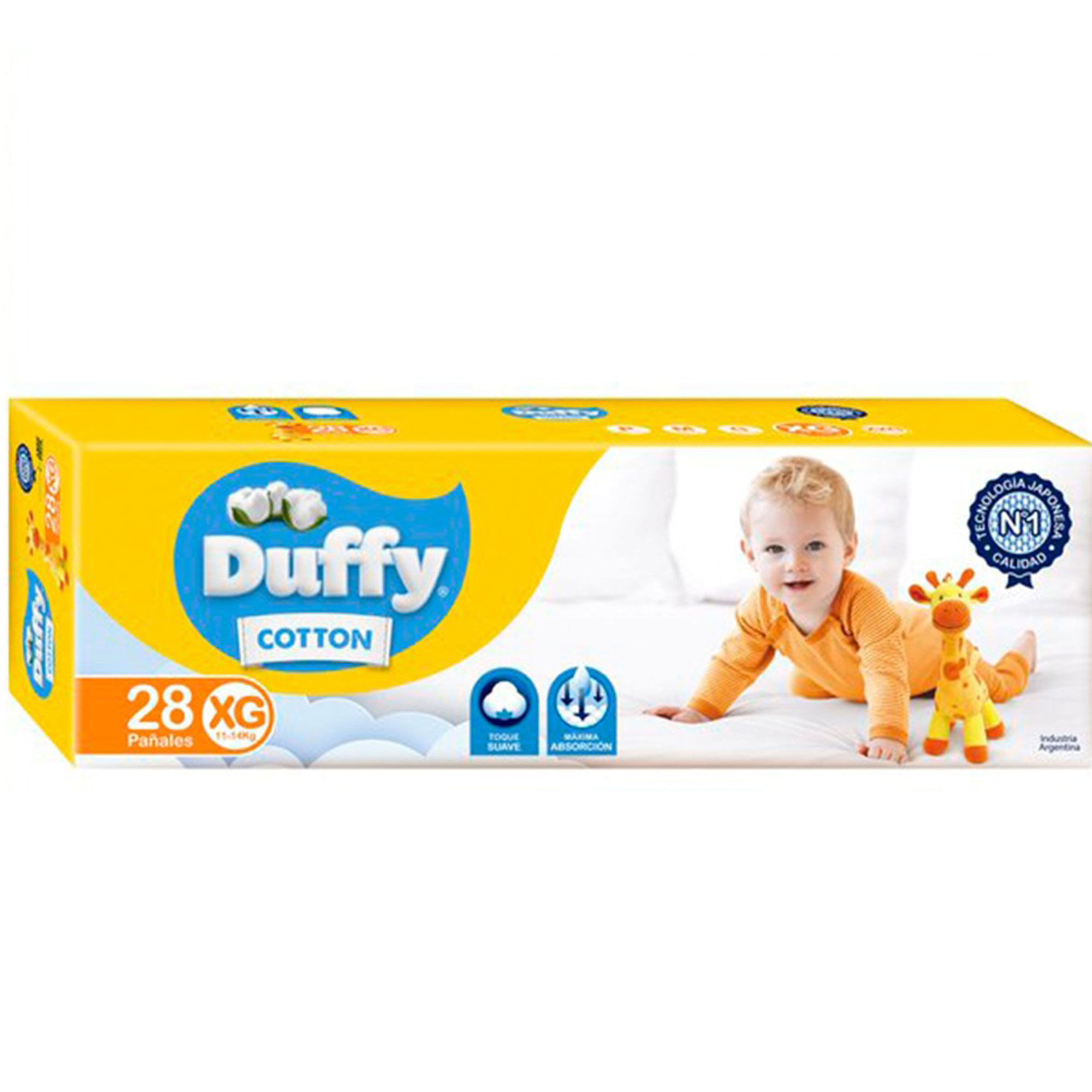 Pañales talle XG Duffy hiperpack 28 uni