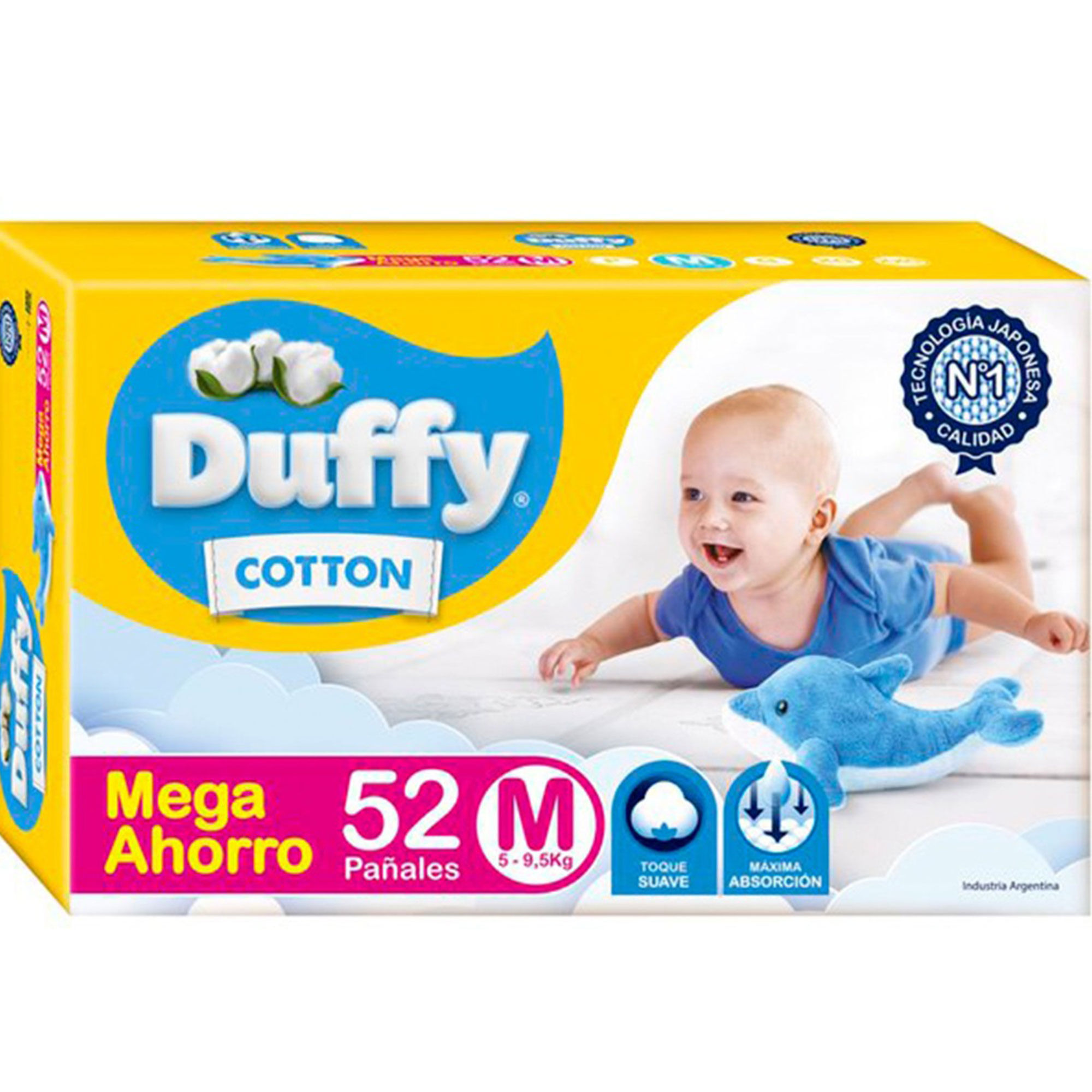 Pañales talle M Duffy pack ahorro 52 uni