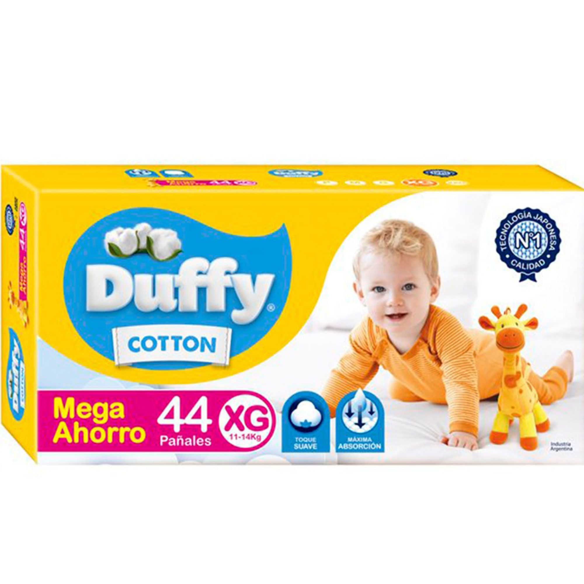 Pañales talle XG Duffy pack ahorro 44 uni