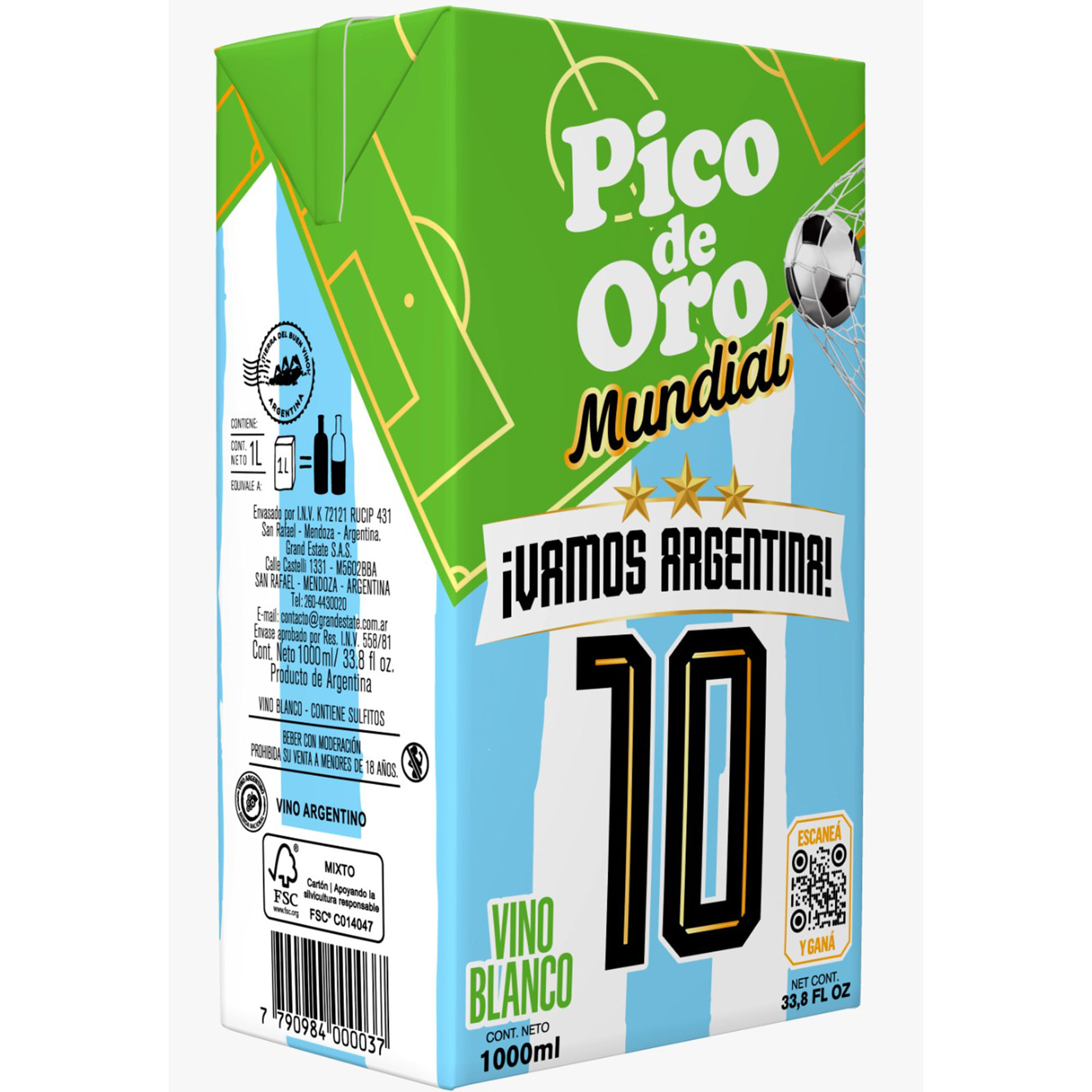 Vino blanco Pico de Oro 1 lt