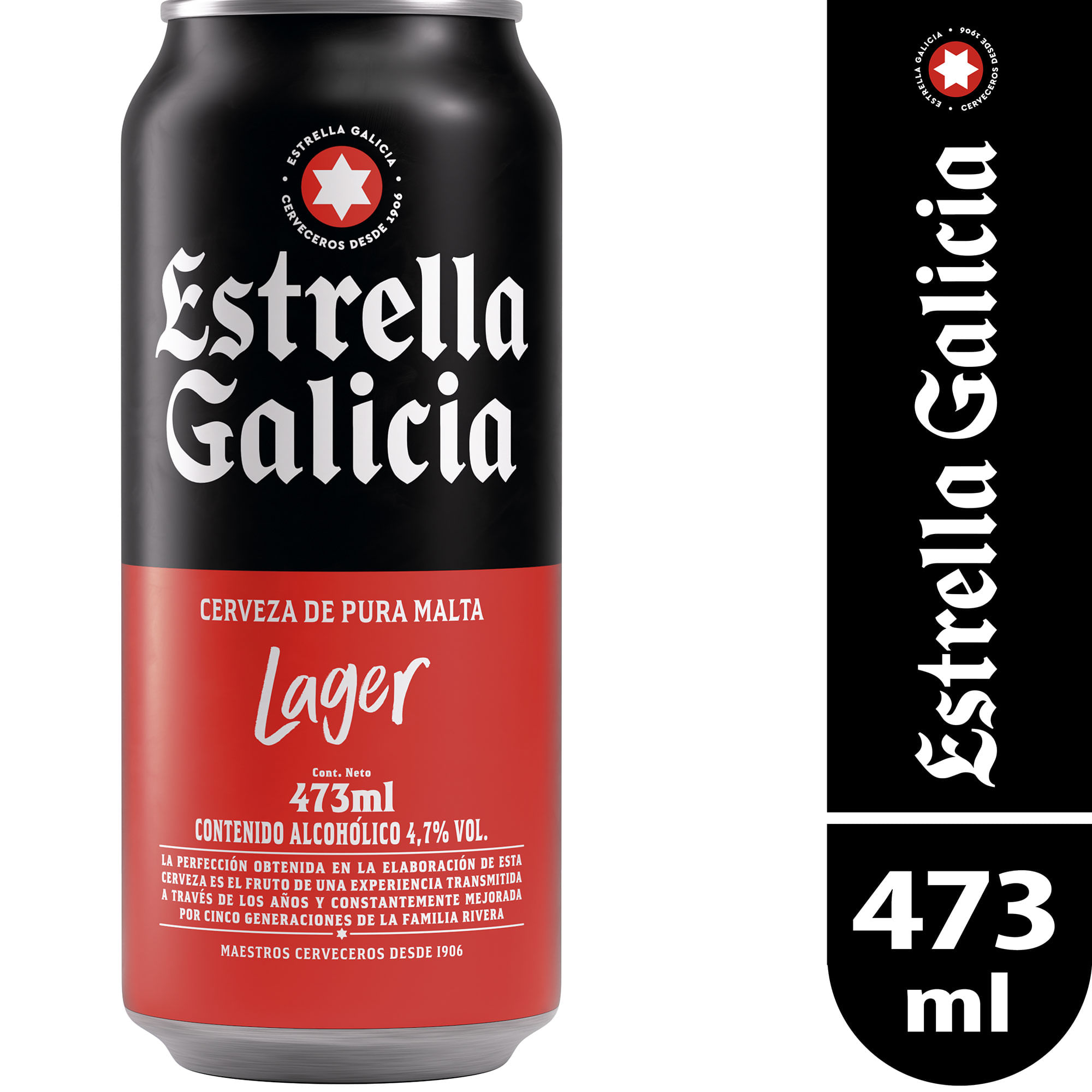 Cerveza Lager Estrella Galicia en lata 473 ml