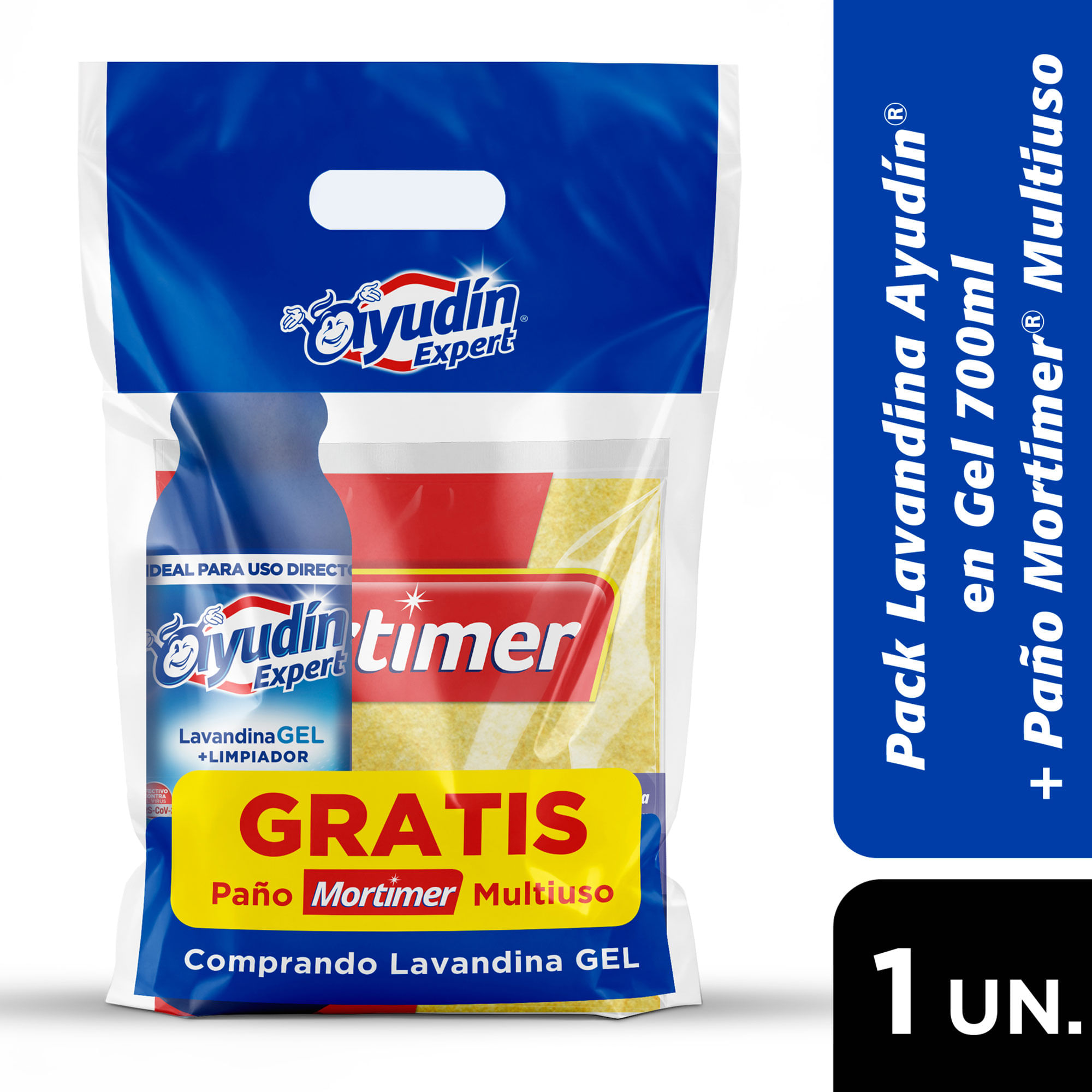 Promo pack Lavandina en gel Ayudin 700 ml + Paño Mortimer