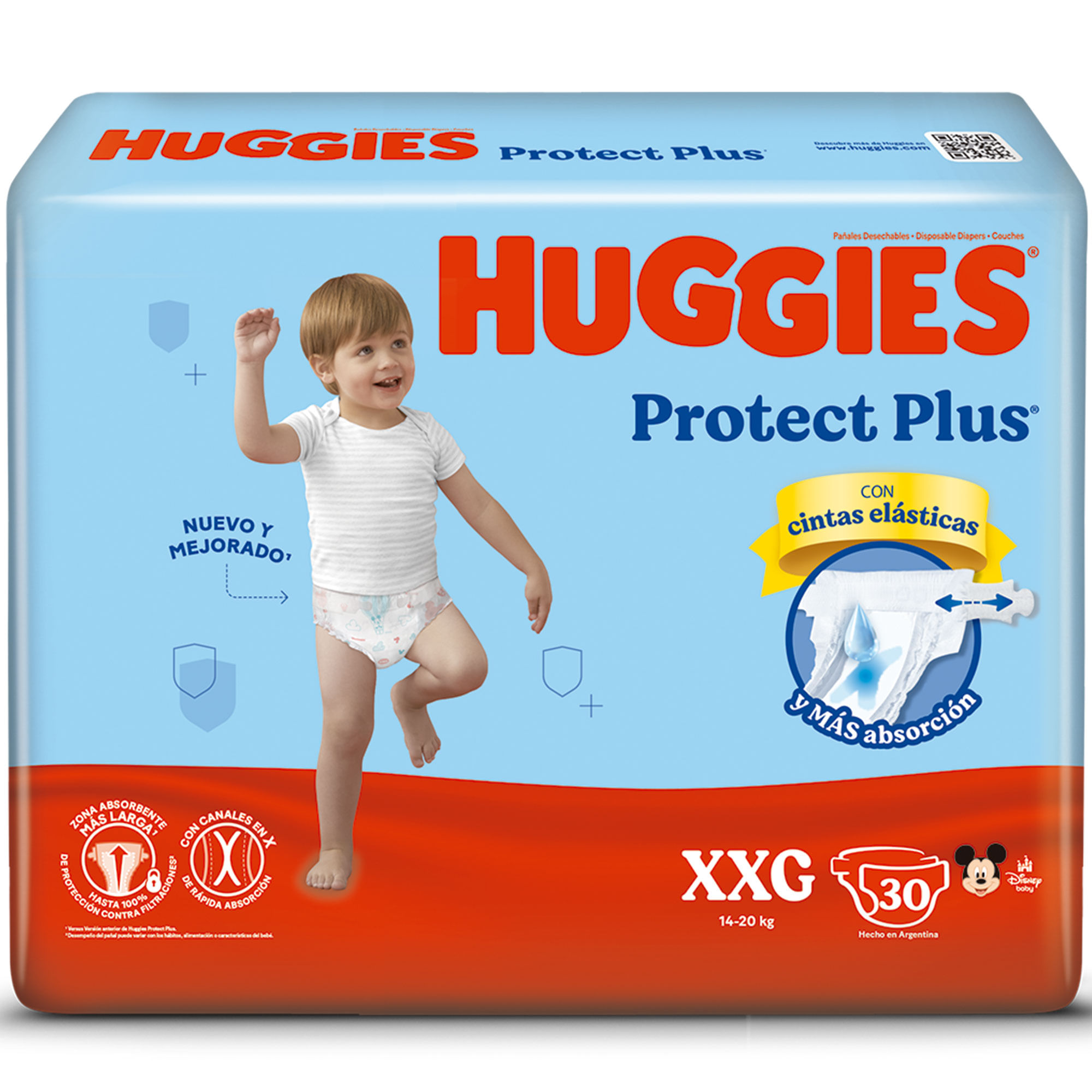Pañales Huggies Talle XXG Protect Plus 30 uni