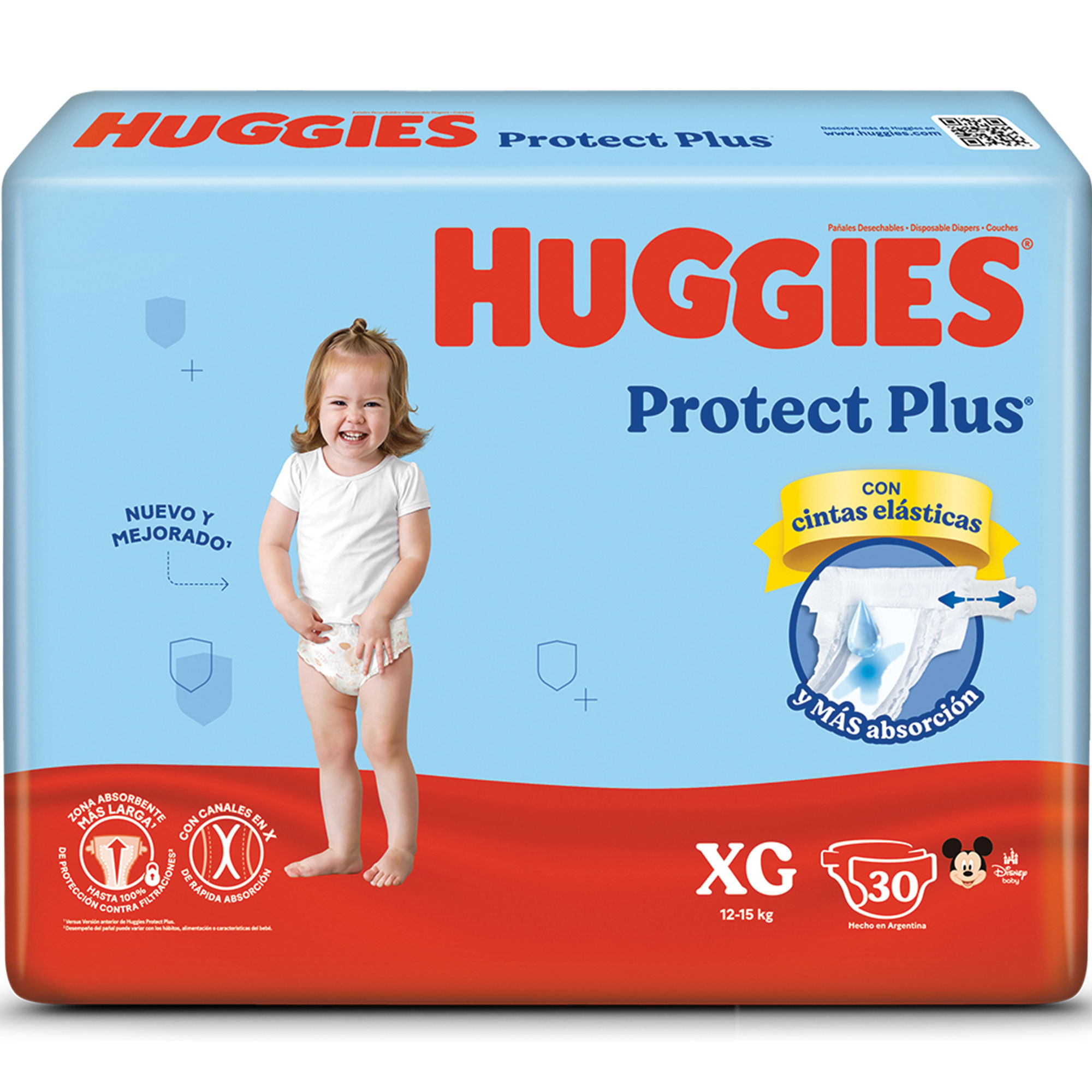 Pañales Huggies Talle XG Protect Plus 30 uni