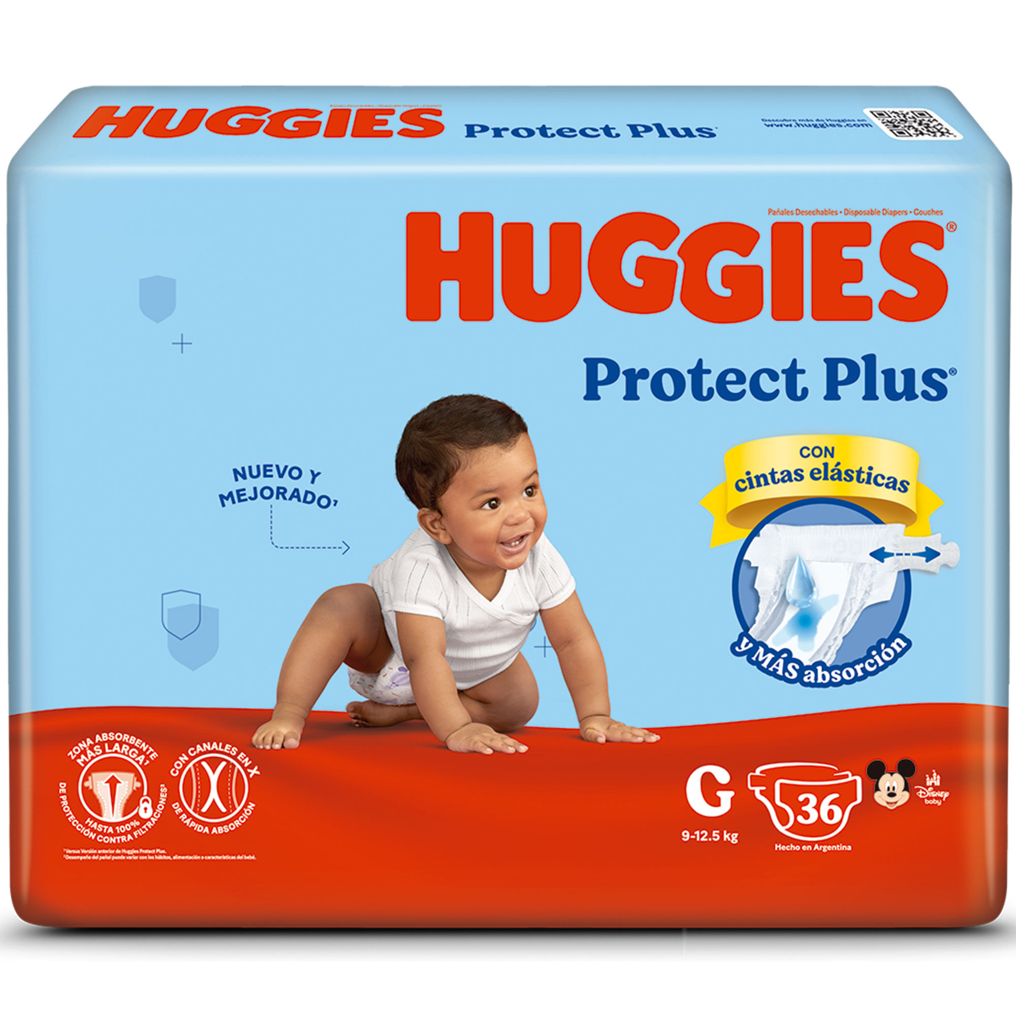 Pañales Huggies Talle G Protect Plus 36 uni
