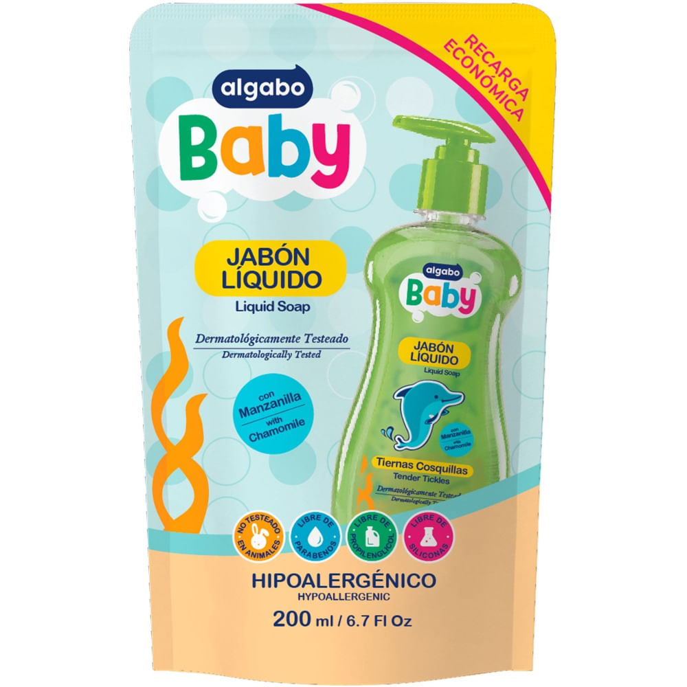 Jabón líquido para bebé Algabo Baby repuesto 200 ml