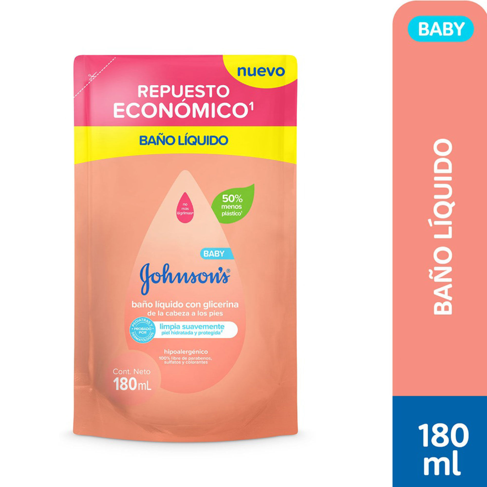 Jabón líquido Johson Baby con glicerina 180 ml