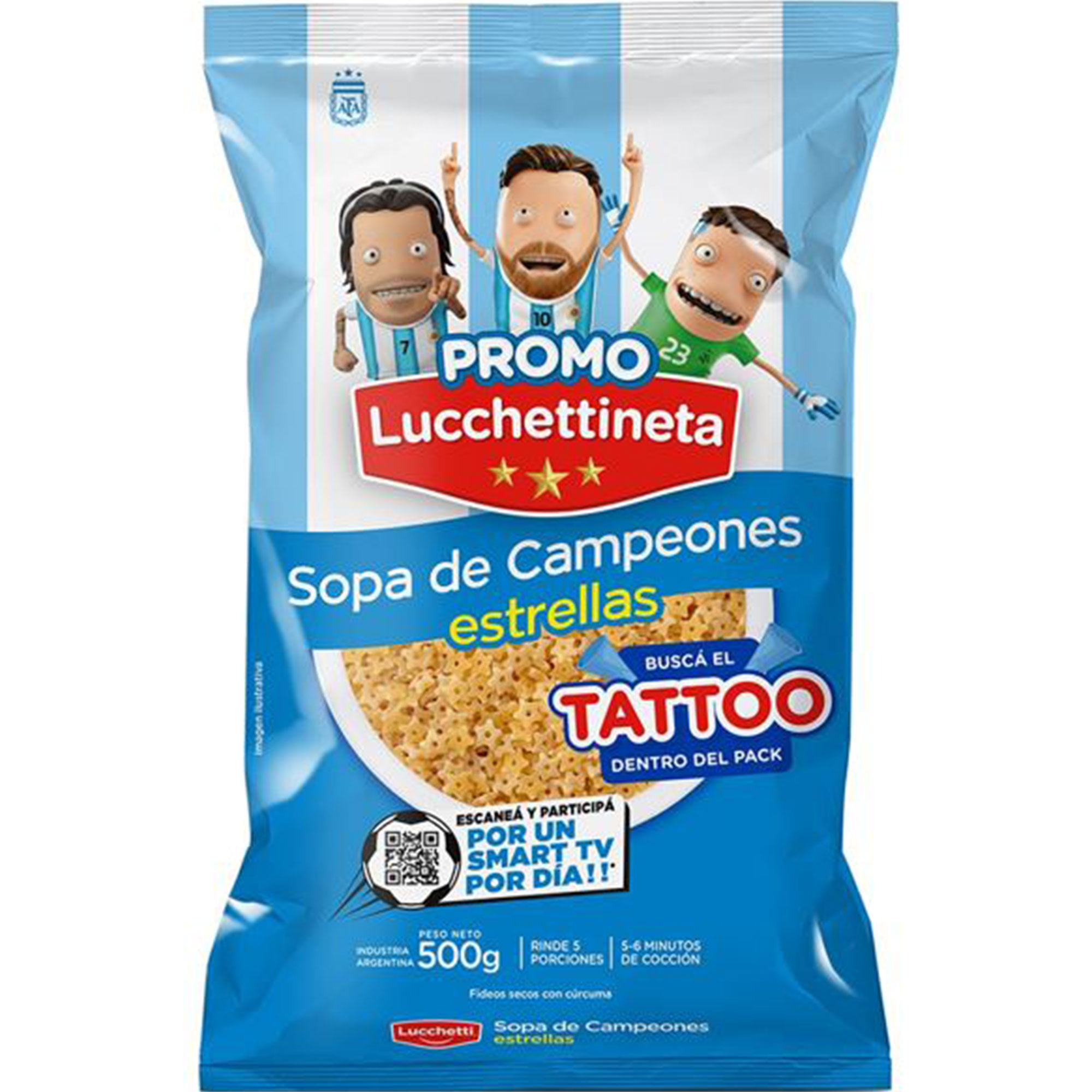 Fideos estrella Sopa para Campeones Lucchetti 500 grs
