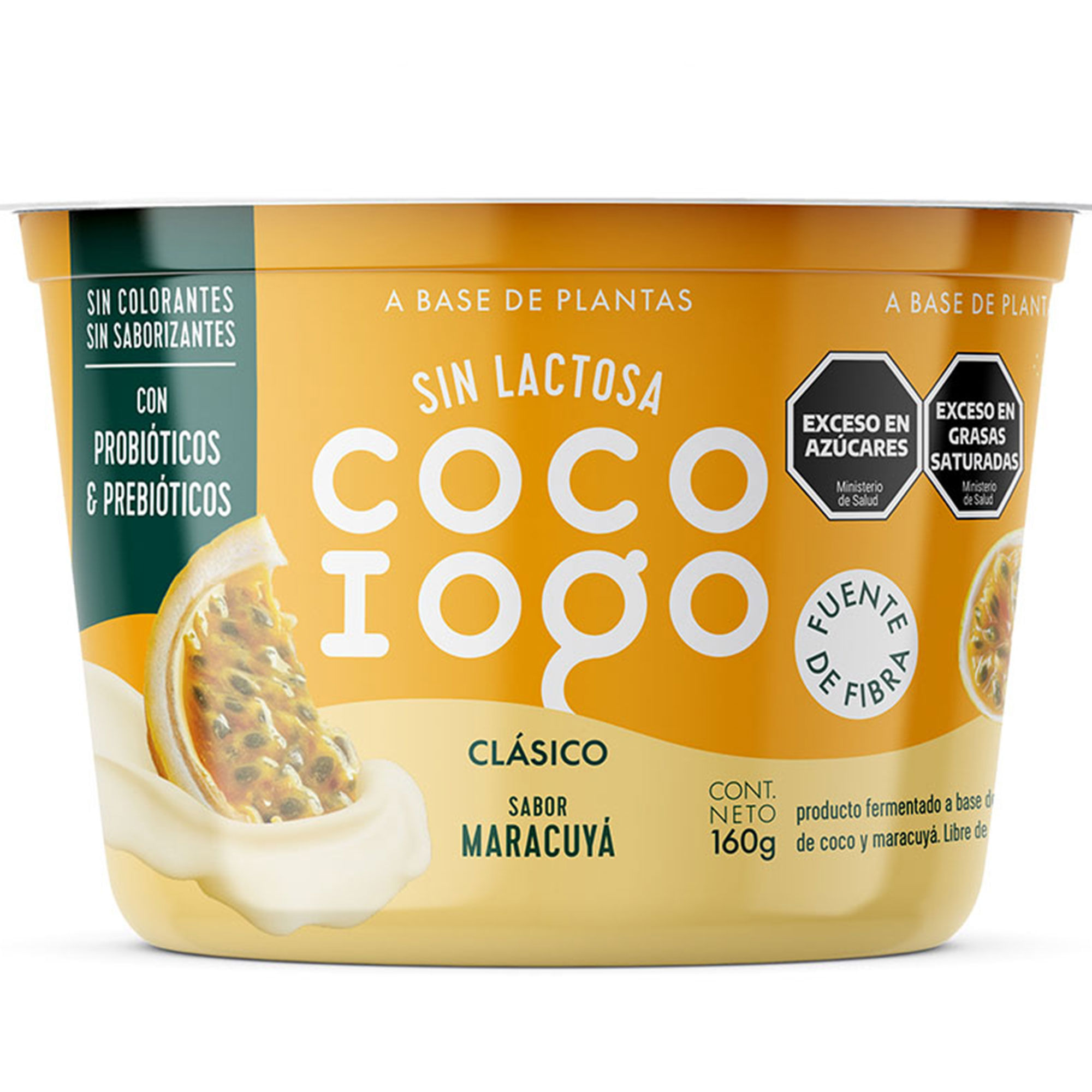 Yogur vegano maracuya Cocoiogo pote 160 g.