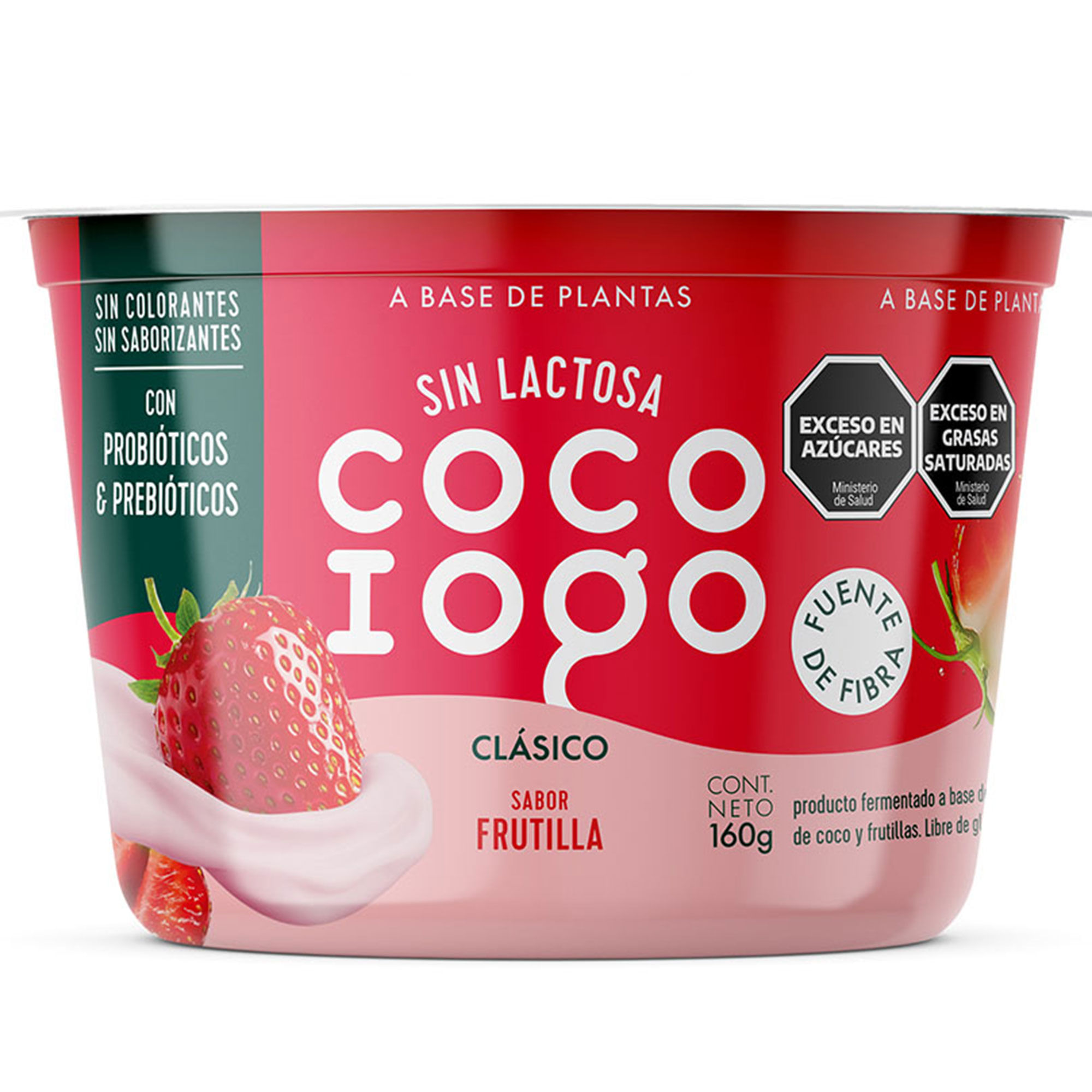 Yogur vegano frutilla Cocoiogo pote 160 g.