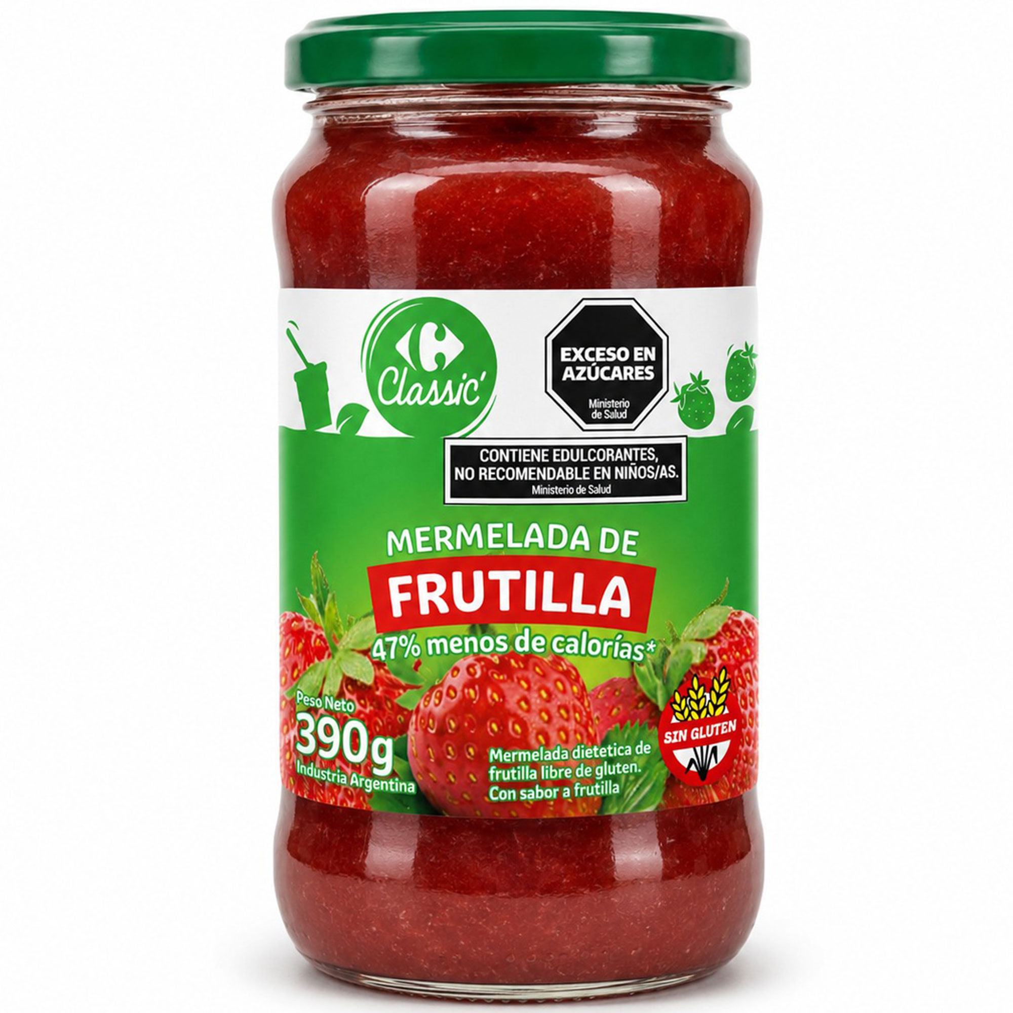Mermelada light de frutilla Carrefour Classic 390 grs