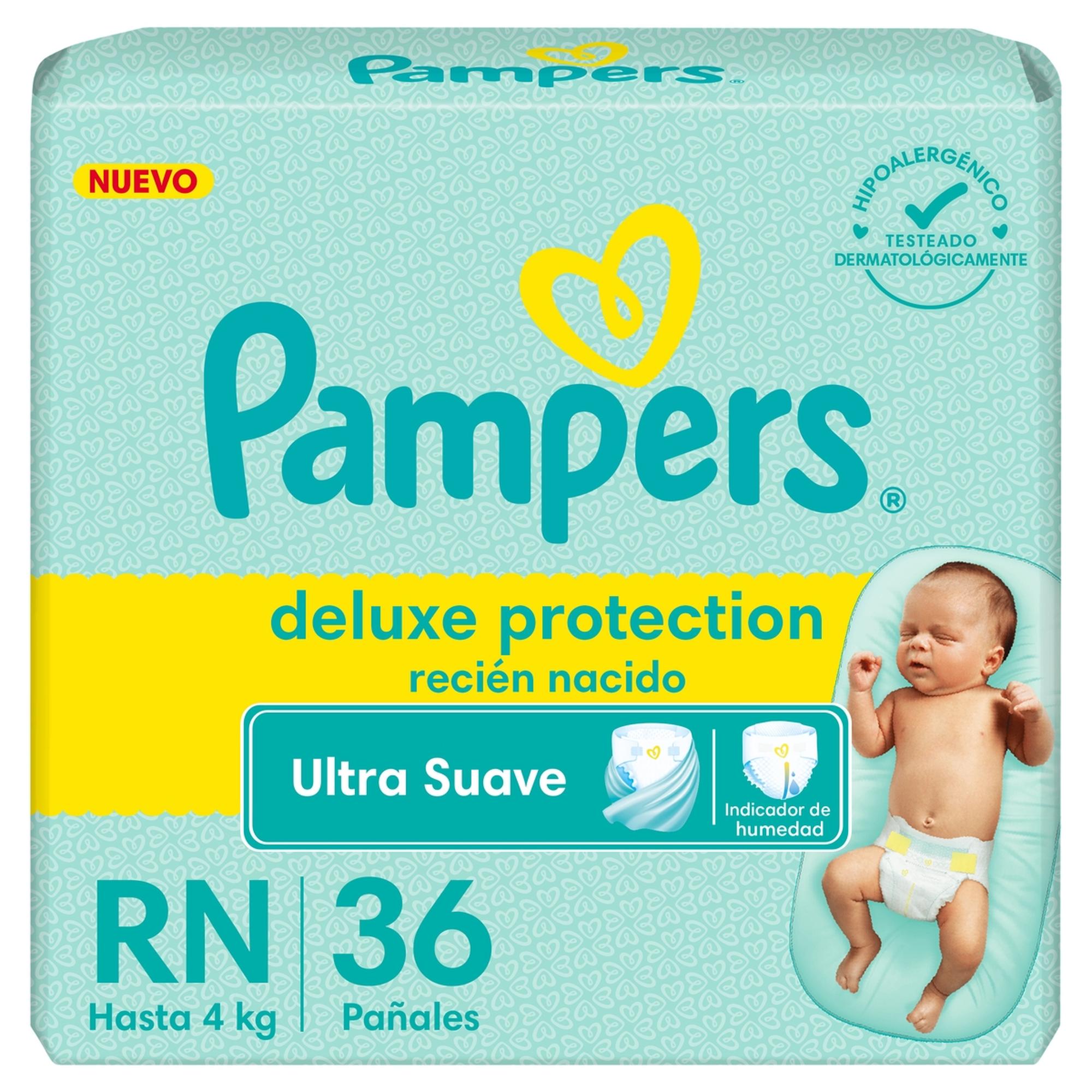 Pañales Pampers Deluxe Protection Recién Nacido Talle RN 36 uni