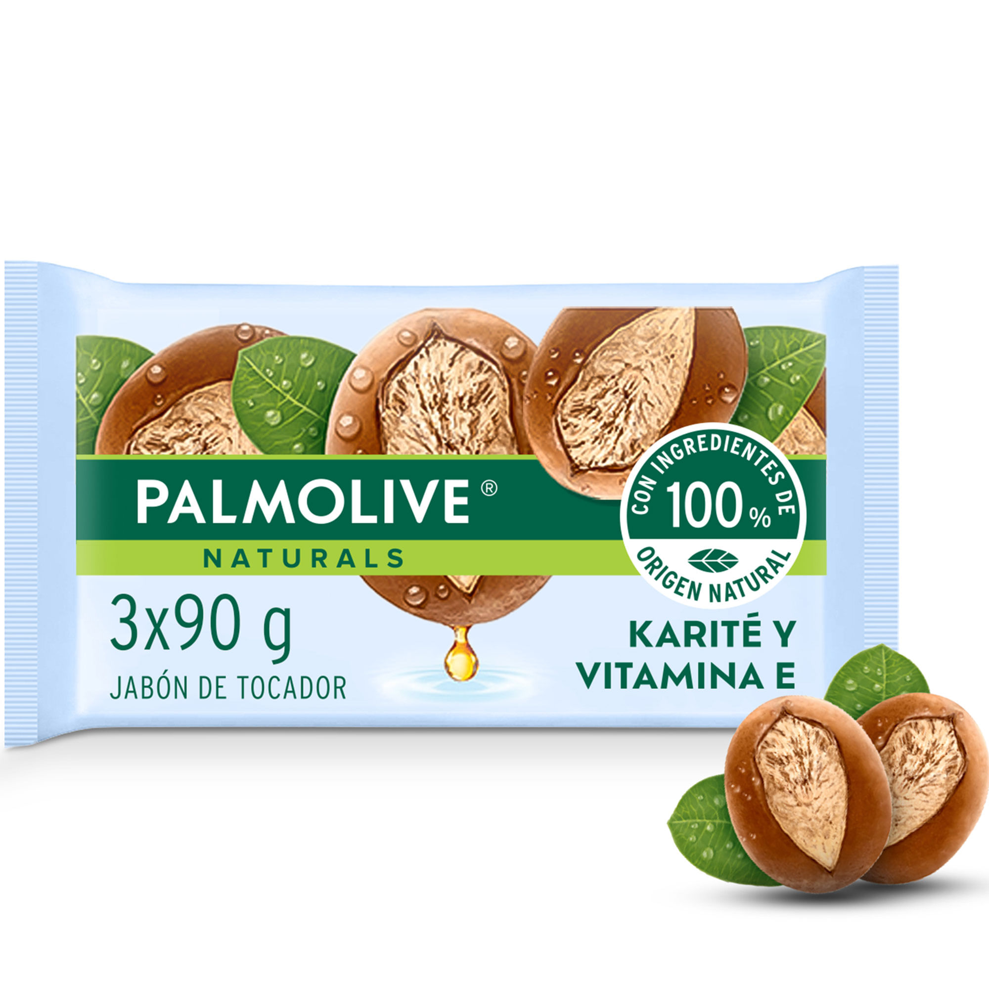 Jabón de tocador Palmolive Naturals Karité y Vitamina E Nutrición Intensiva x3 90 grs