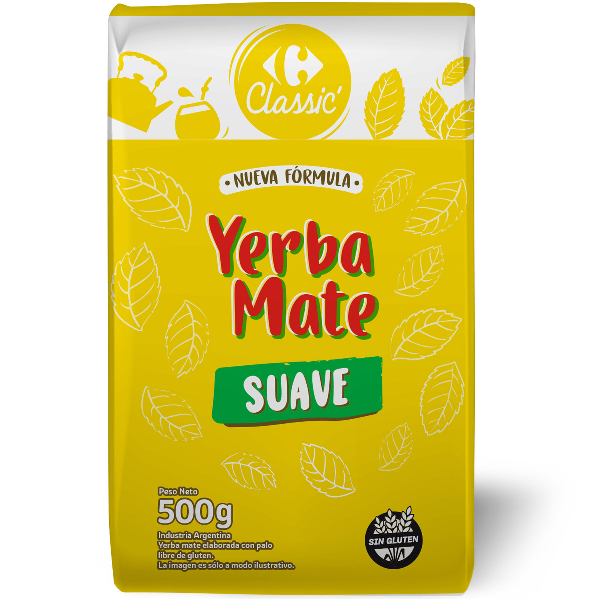Yerba mate suave con palo Carrefour Classic 500 grs