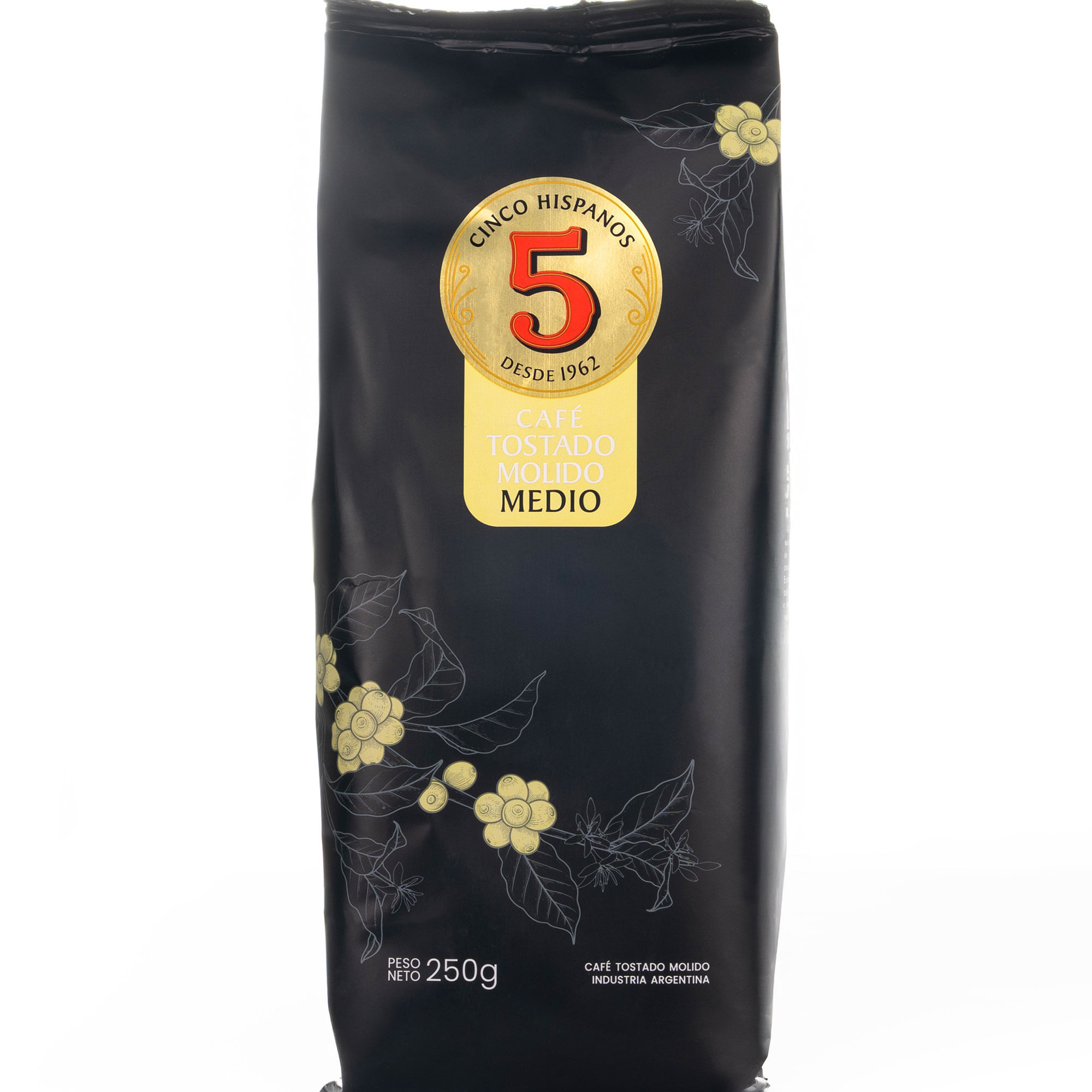Café tostado molido medio 5 Hispanos 250 grs