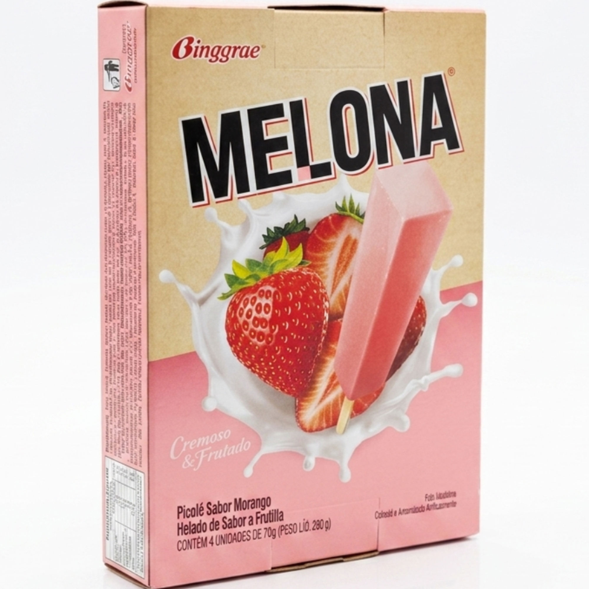 Helado de frutilla Melona 4 uni