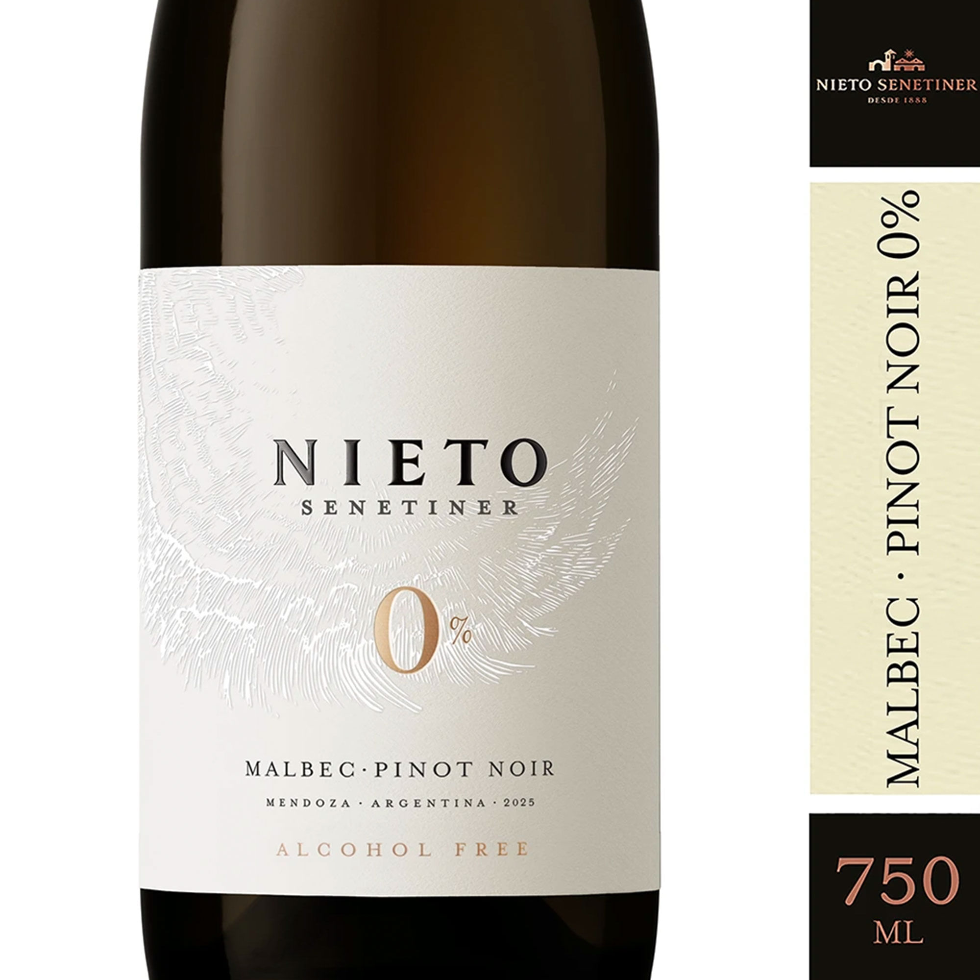 Vino tinto sin alcohol Nieto Senetiner Pinot Noir 750 ml