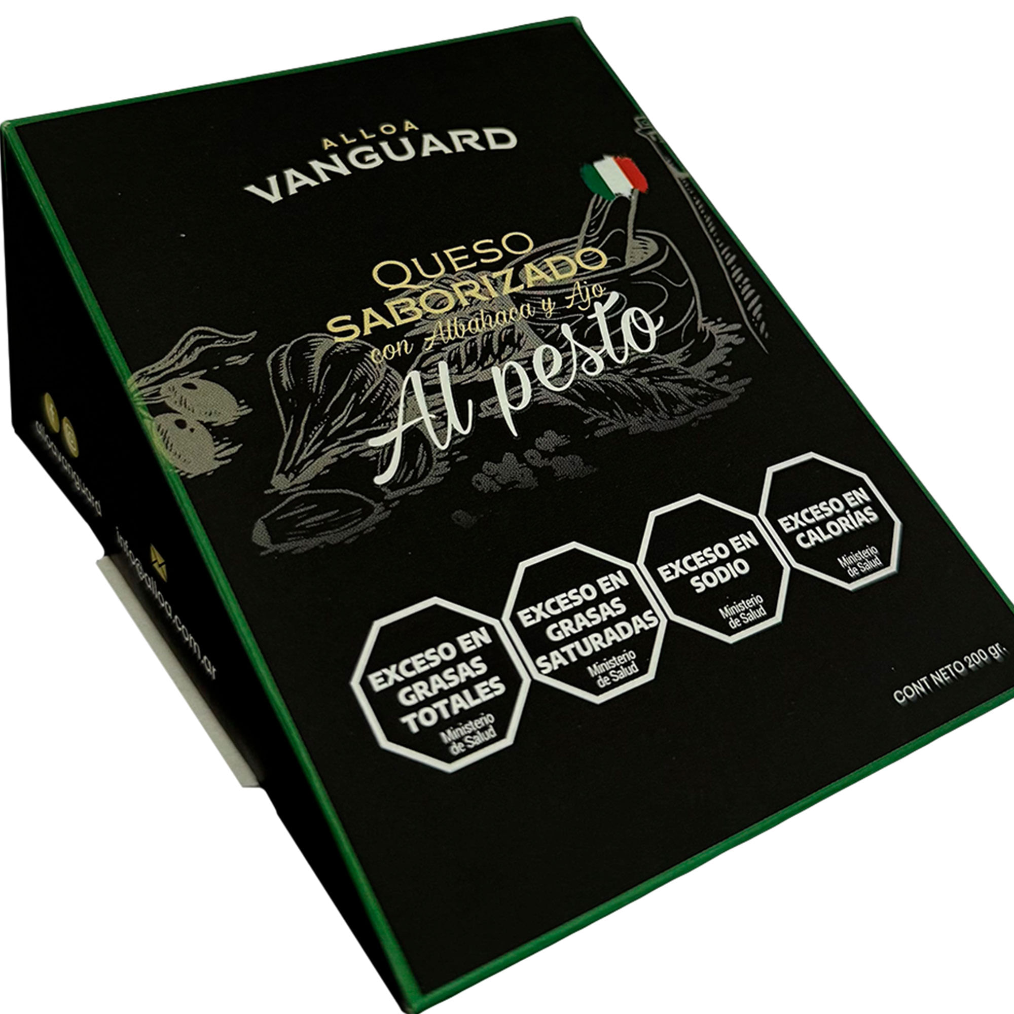 Queso saborizado pesto Vanguard 200 grs