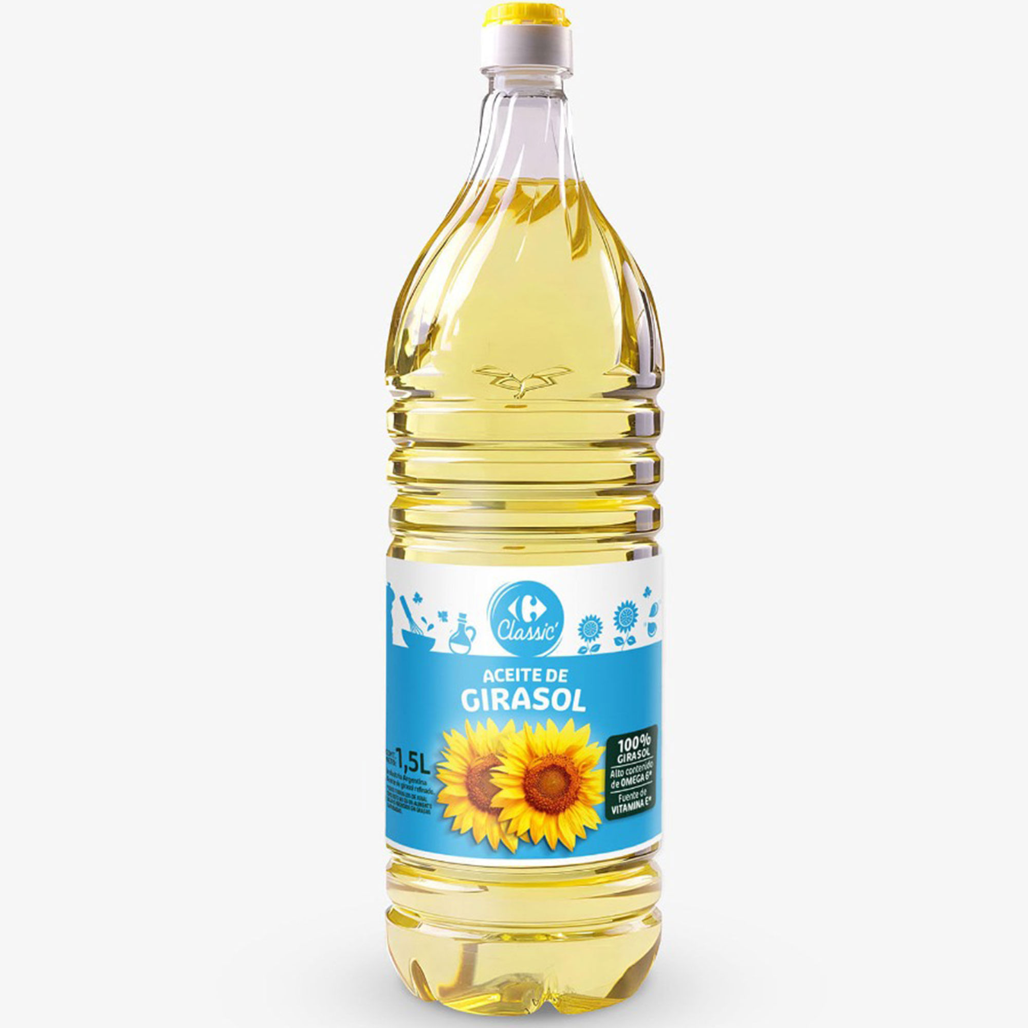 Aceite de girasol alto omega Carrefour Classic pet 1.5 lts