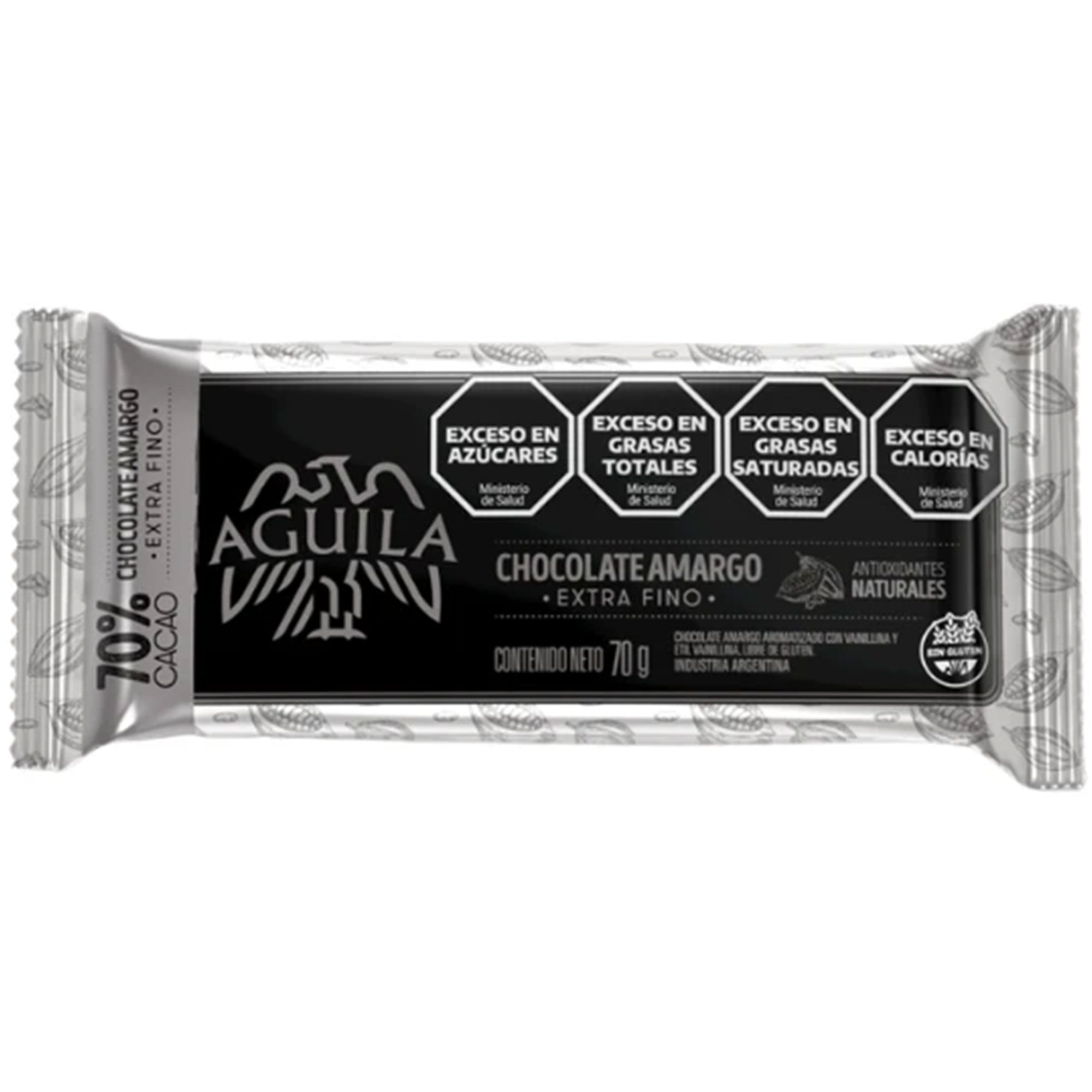 Tableta de chocolate amargo 70% cacao Aguila 130 grs