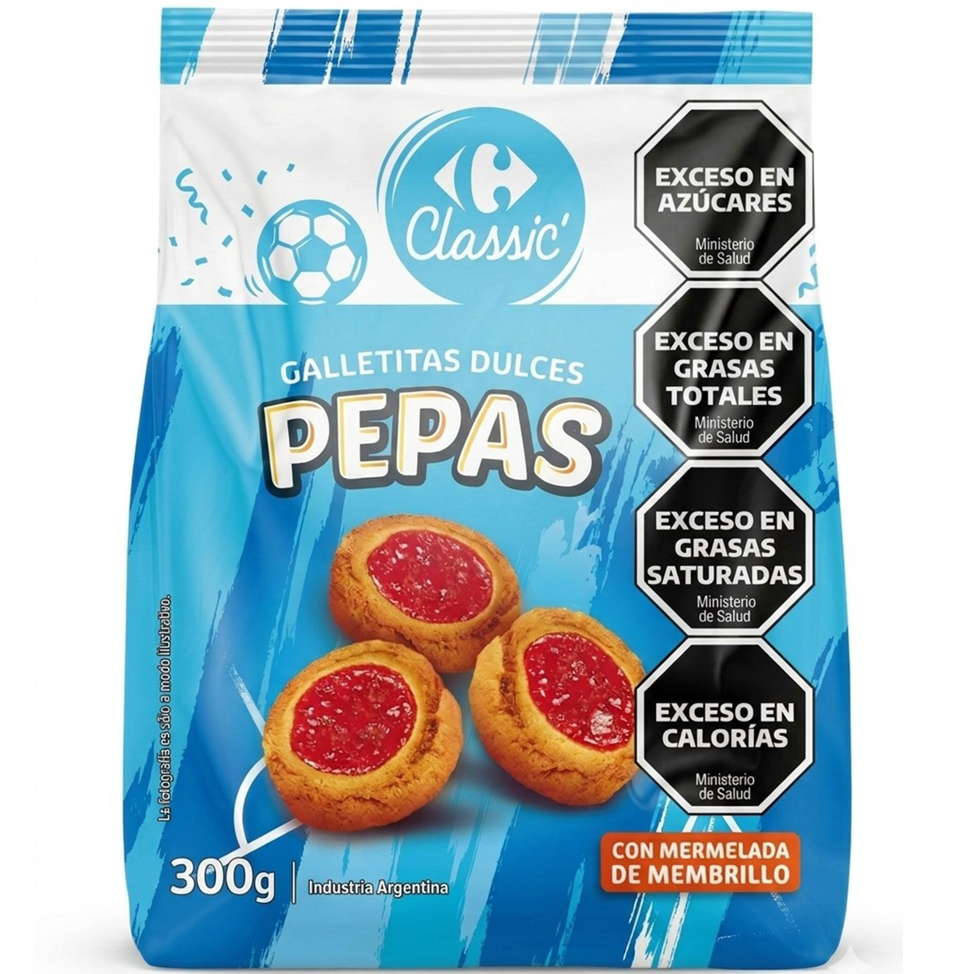 Galletitas pepas Carrefour classic 300 g.