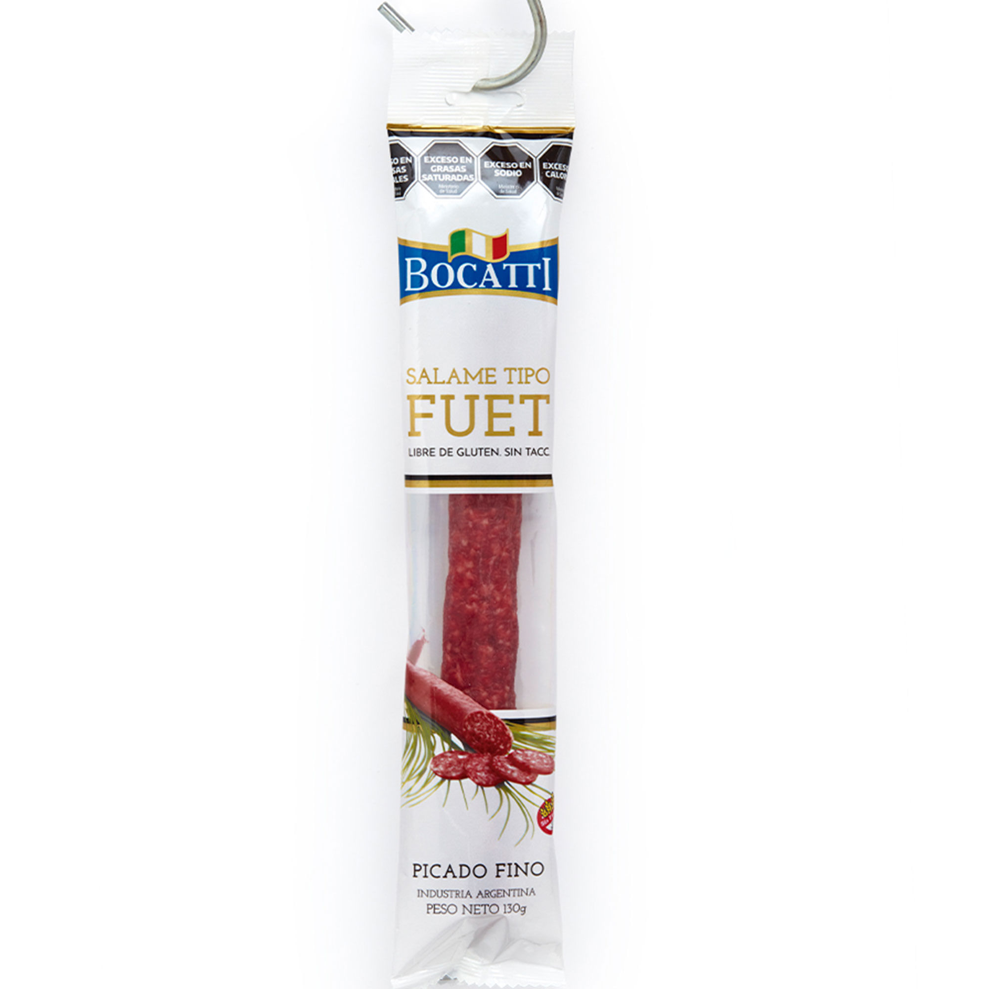 Salame fuet Bocatti picado fino 130 g.