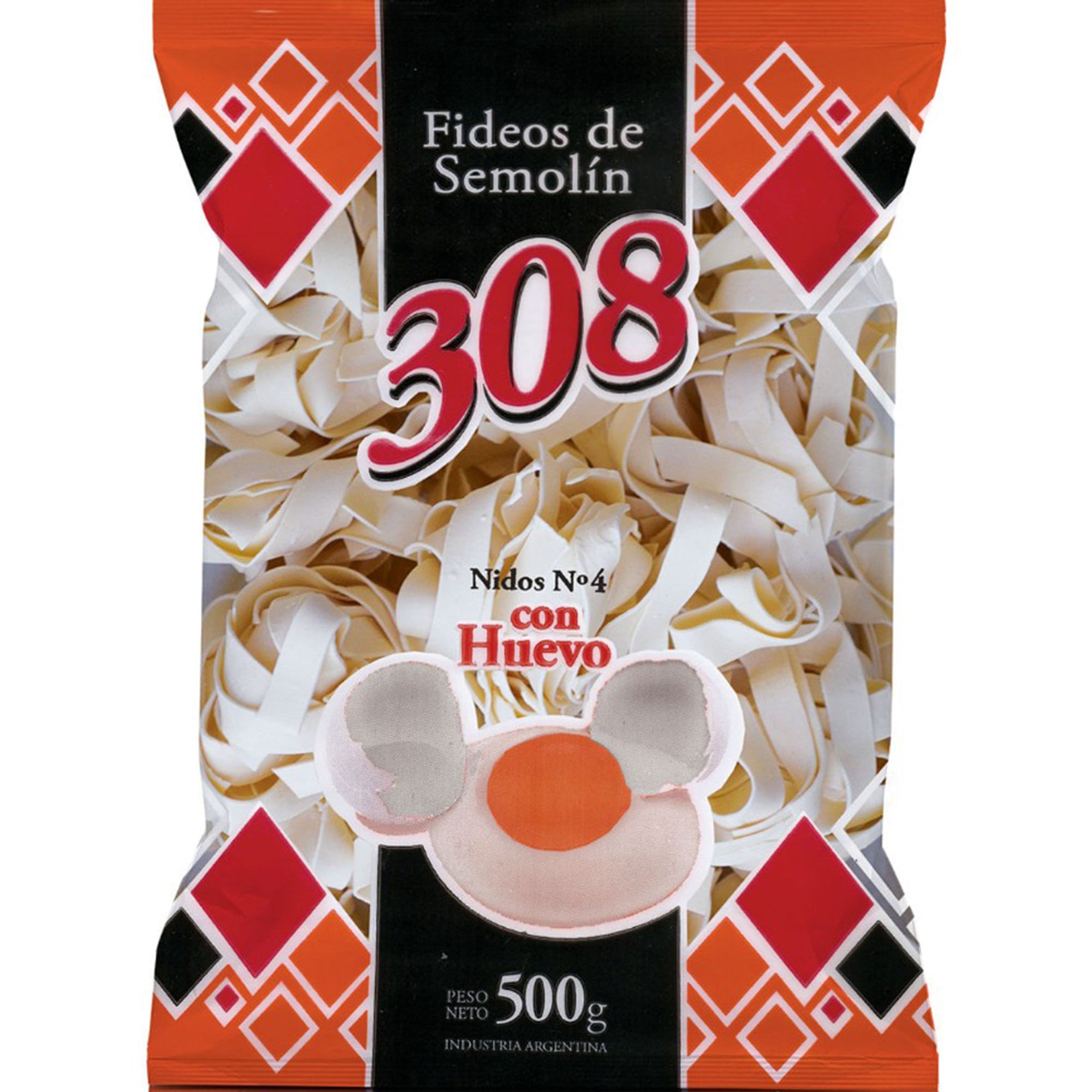 Fideos cintas nido n4 al huevo 308 500 g.