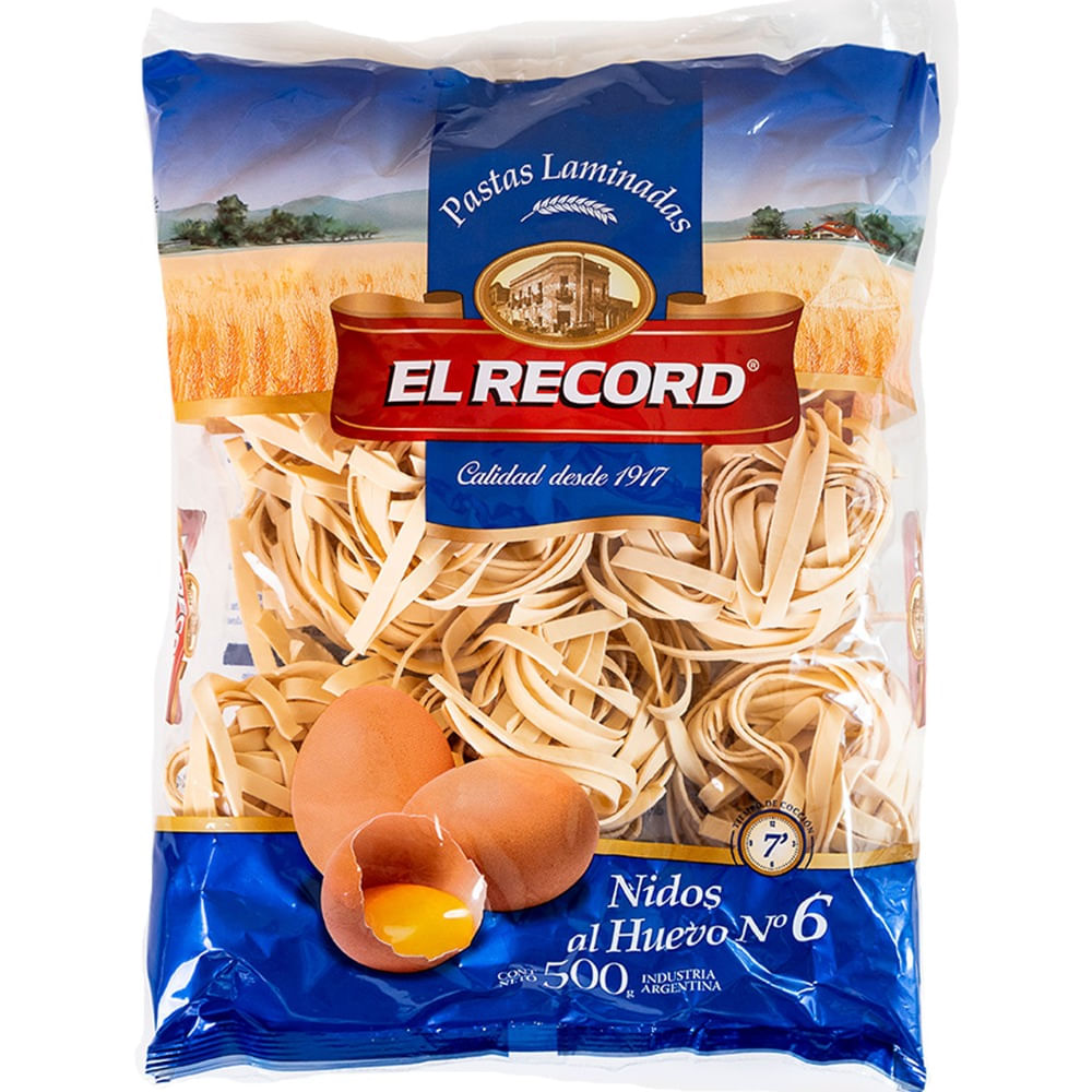 Fideos nido El Record al huevo n6 500 g.