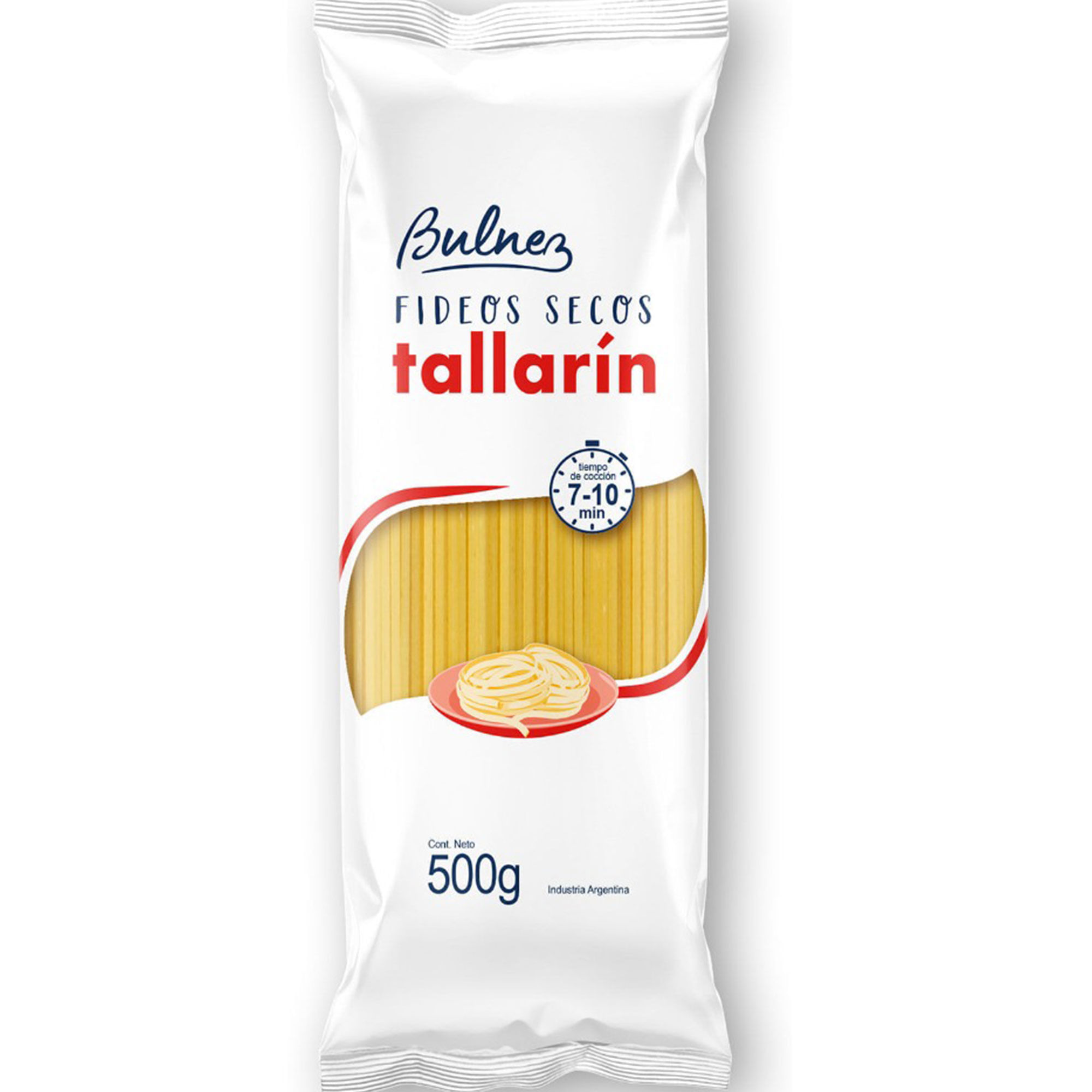 Fideo tallarin Bulnez en paquete 500 g.