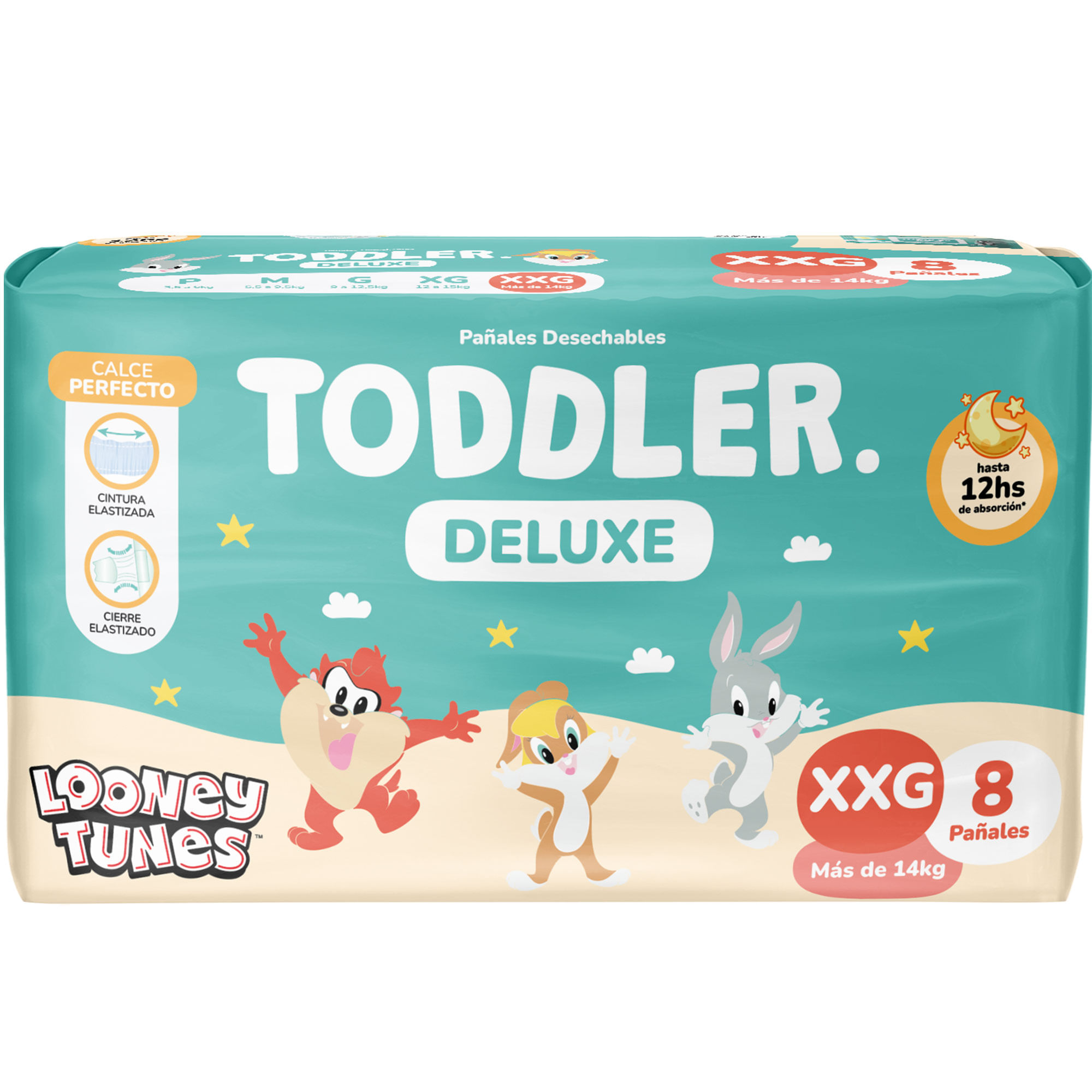 Pañales Toddler Deluxe Talle XXG 8 uni - Para Más de 14 kg