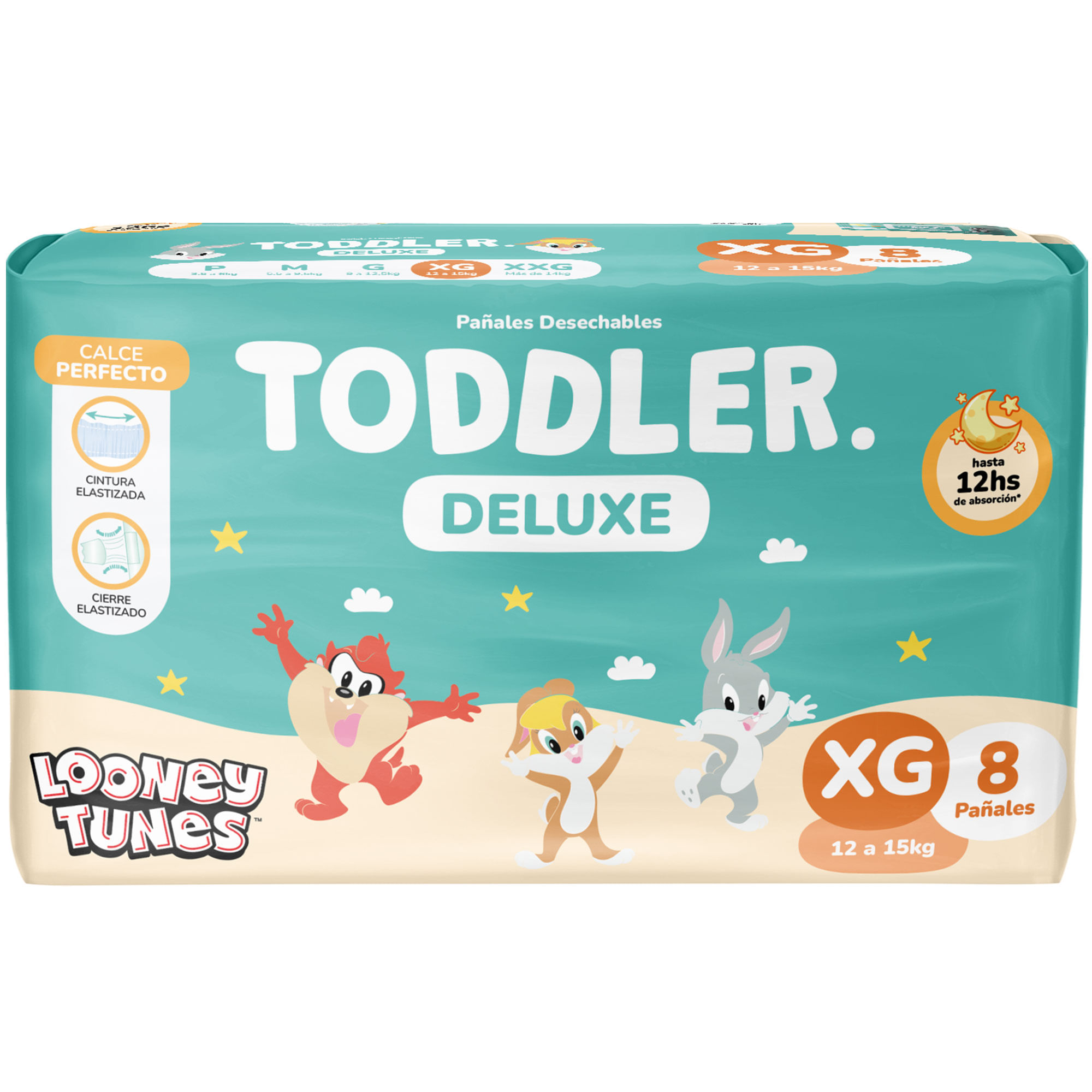 Pañales Toddler Deluxe Talle XG 8 uni - Calce Perfecto Hasta 12 Horas