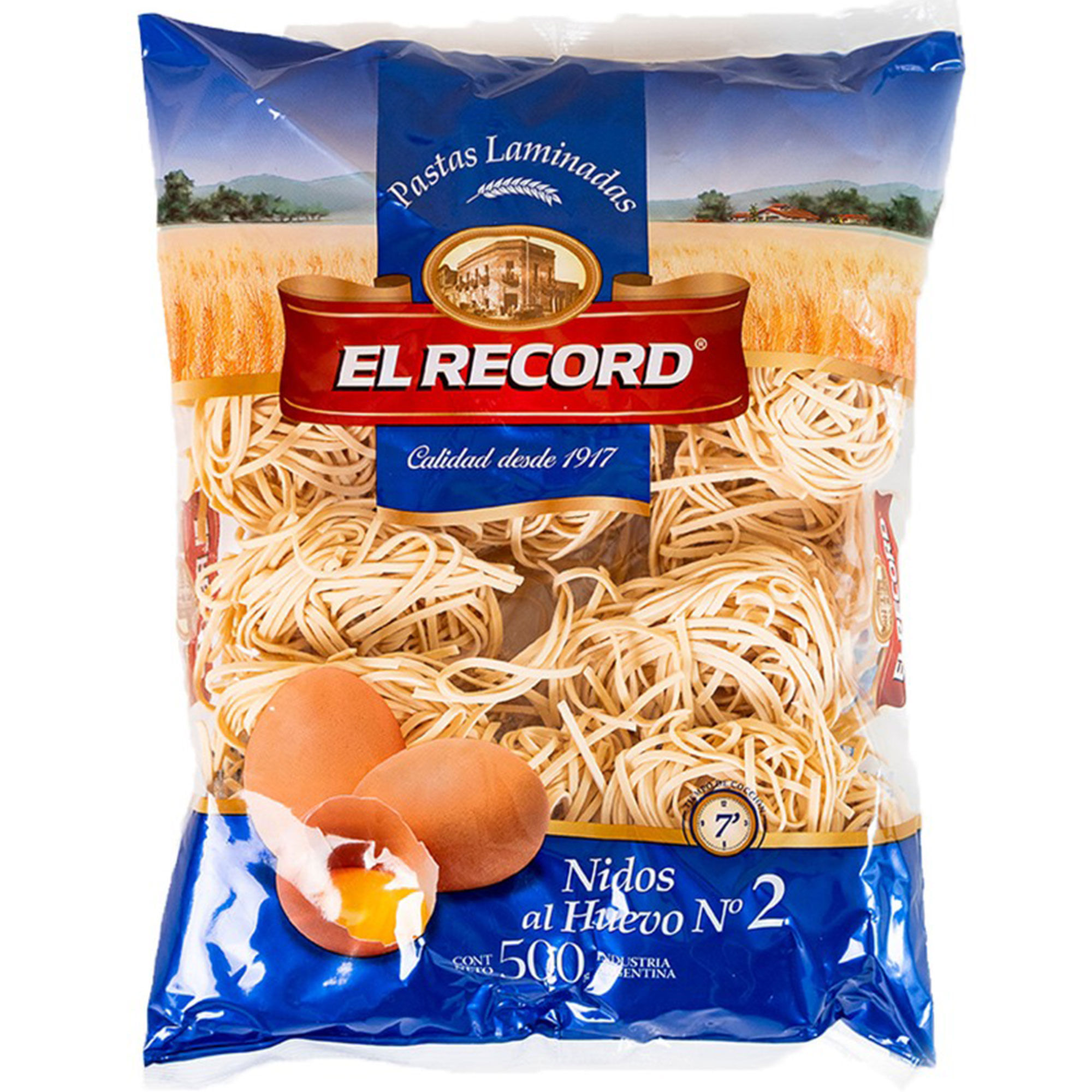 Fideos nido El Record al huevo N°2 500 g.