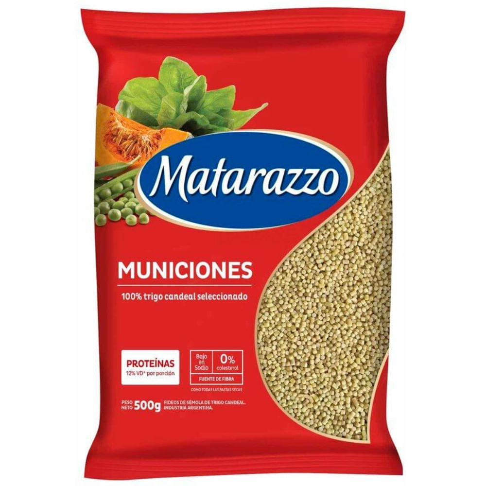 Fideos municiones Matarazzo 500 g.