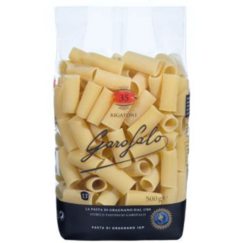 Fideos rigatoni Garofalo bolsa 500 g.