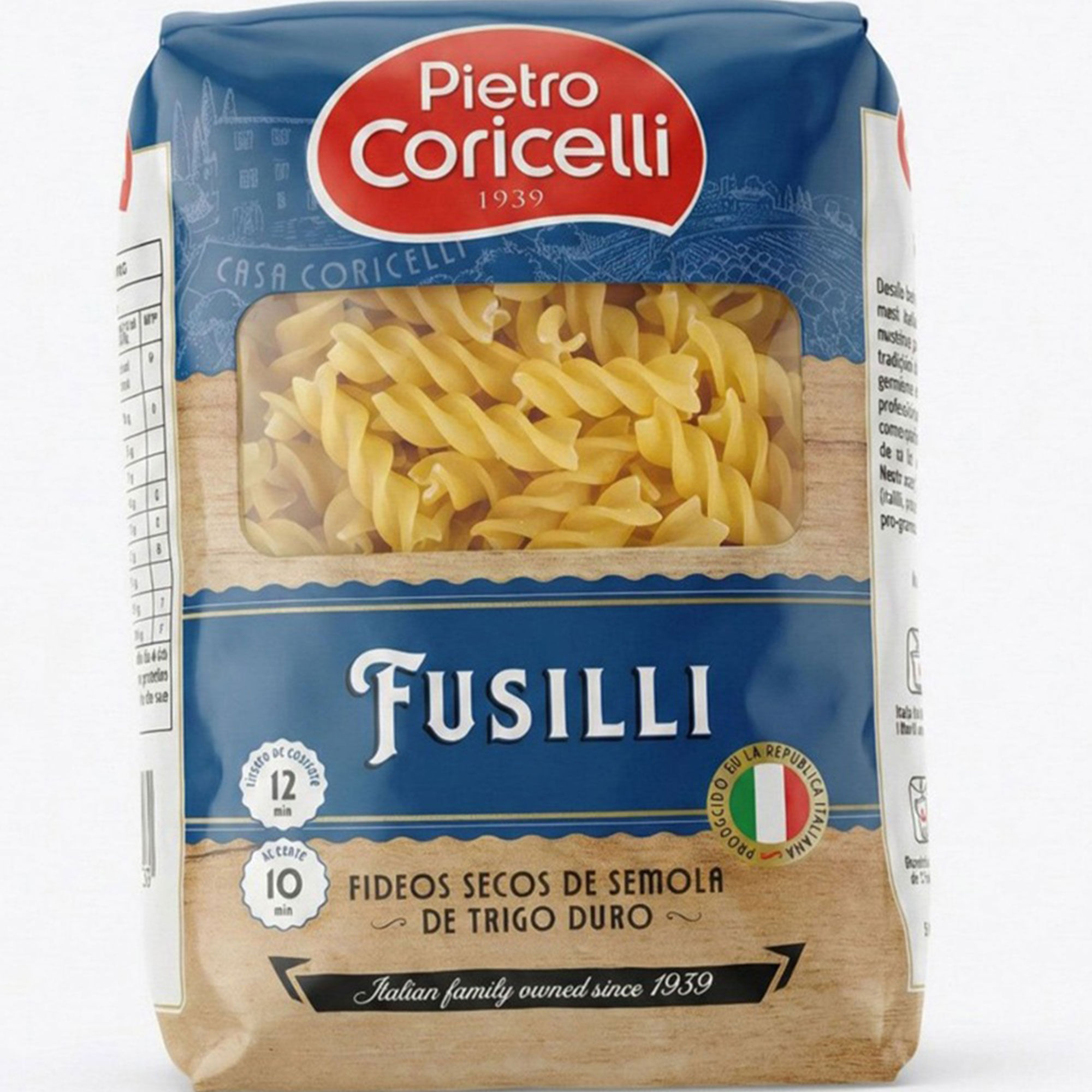 Fideos fusilli de semolina Pietro Coricelli 500 grs