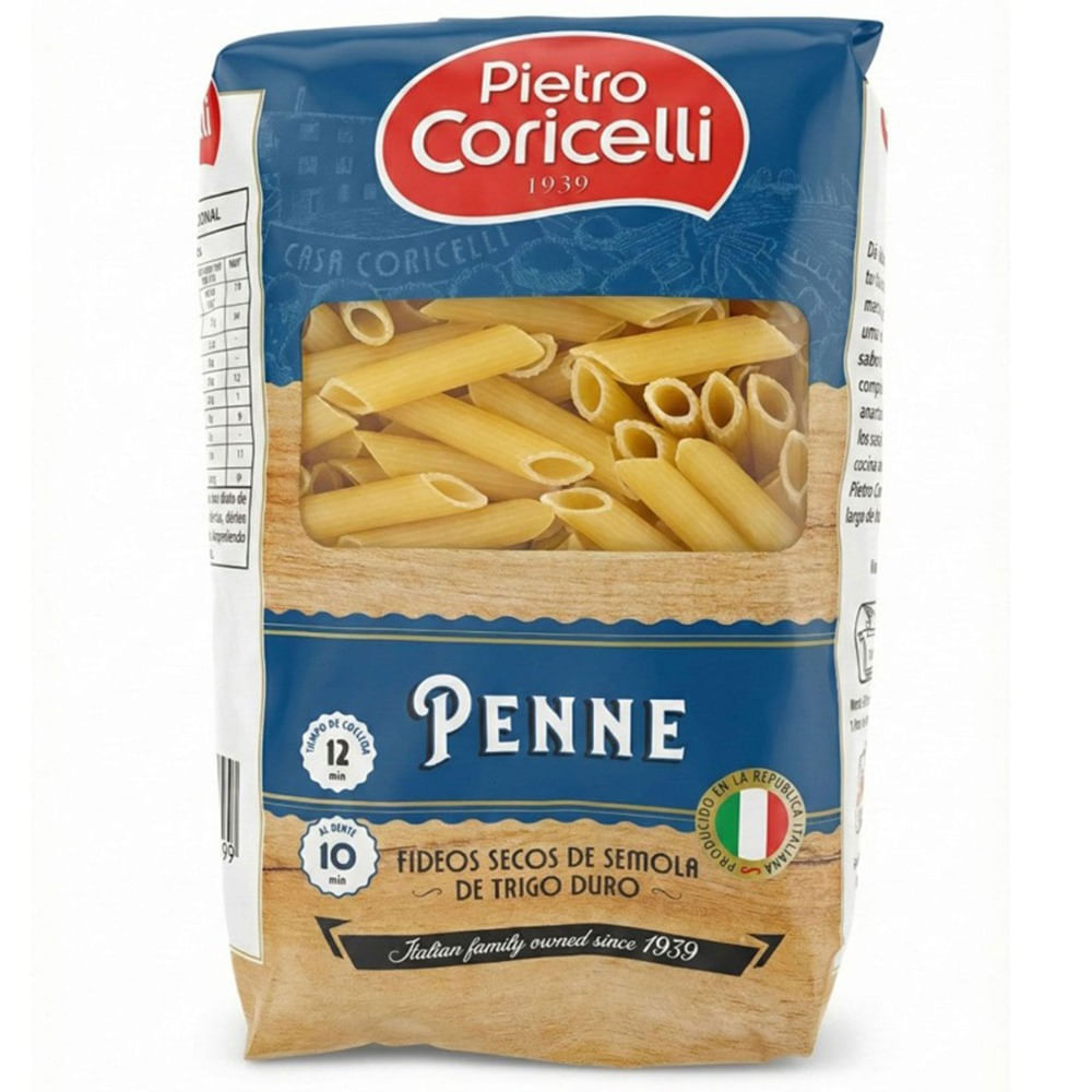 Fideos penne de semolina Pietro Coricelli 500 grs