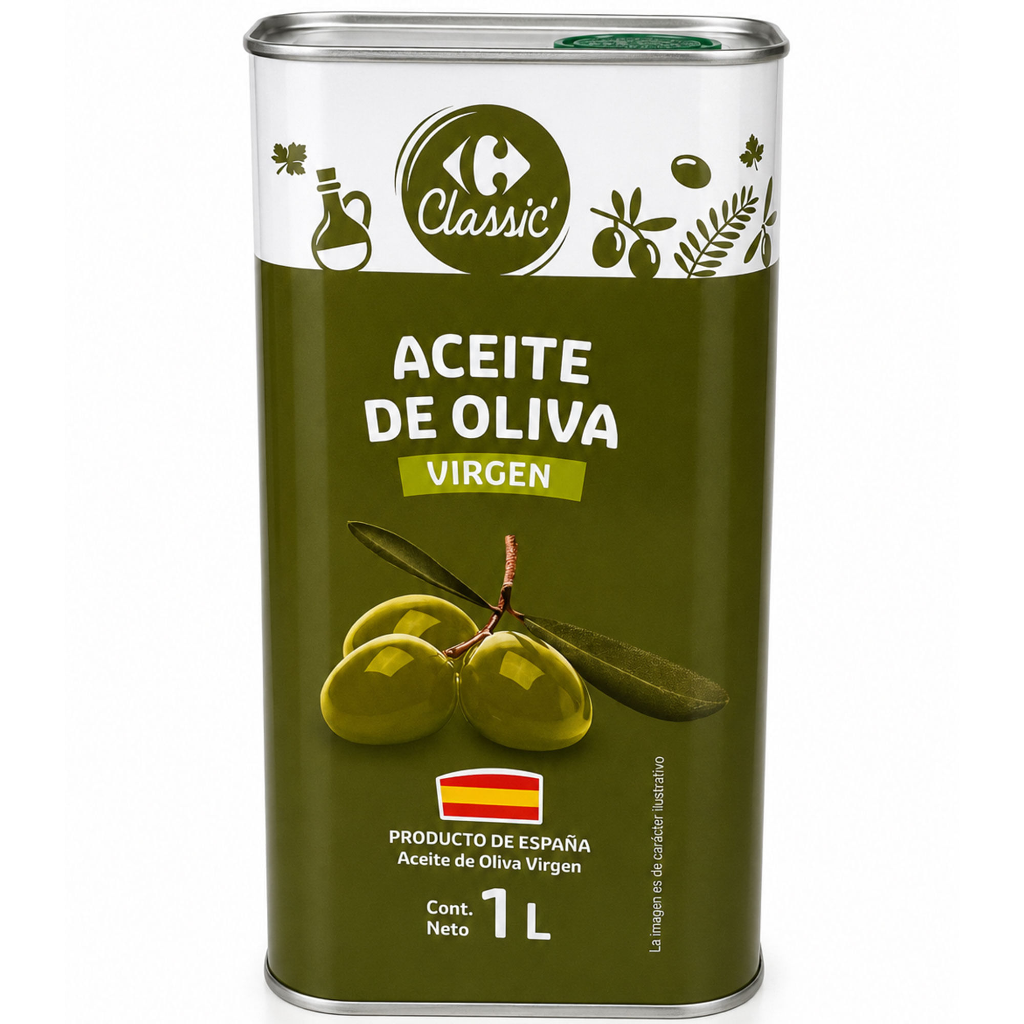 Aceite de oliva virgen Carrefour Classic en lata 1 lt