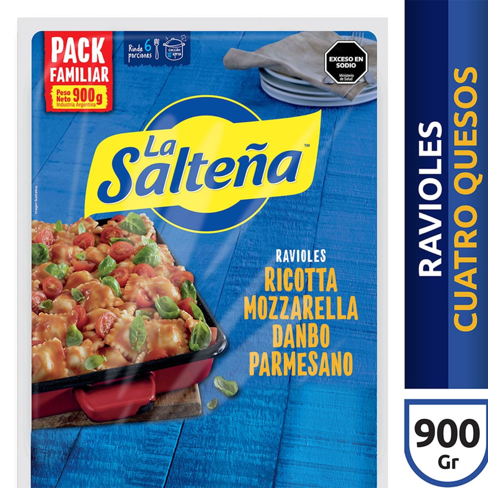 Ravioles 4 quesos La salteña 900 g.