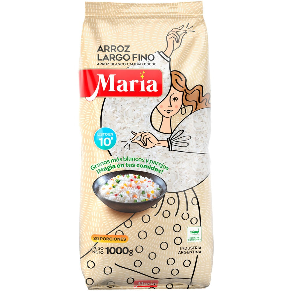 Arroz largo fino Maria 00000 1 kg.