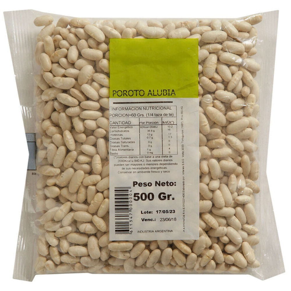 Porotos alubias secos 500 g.